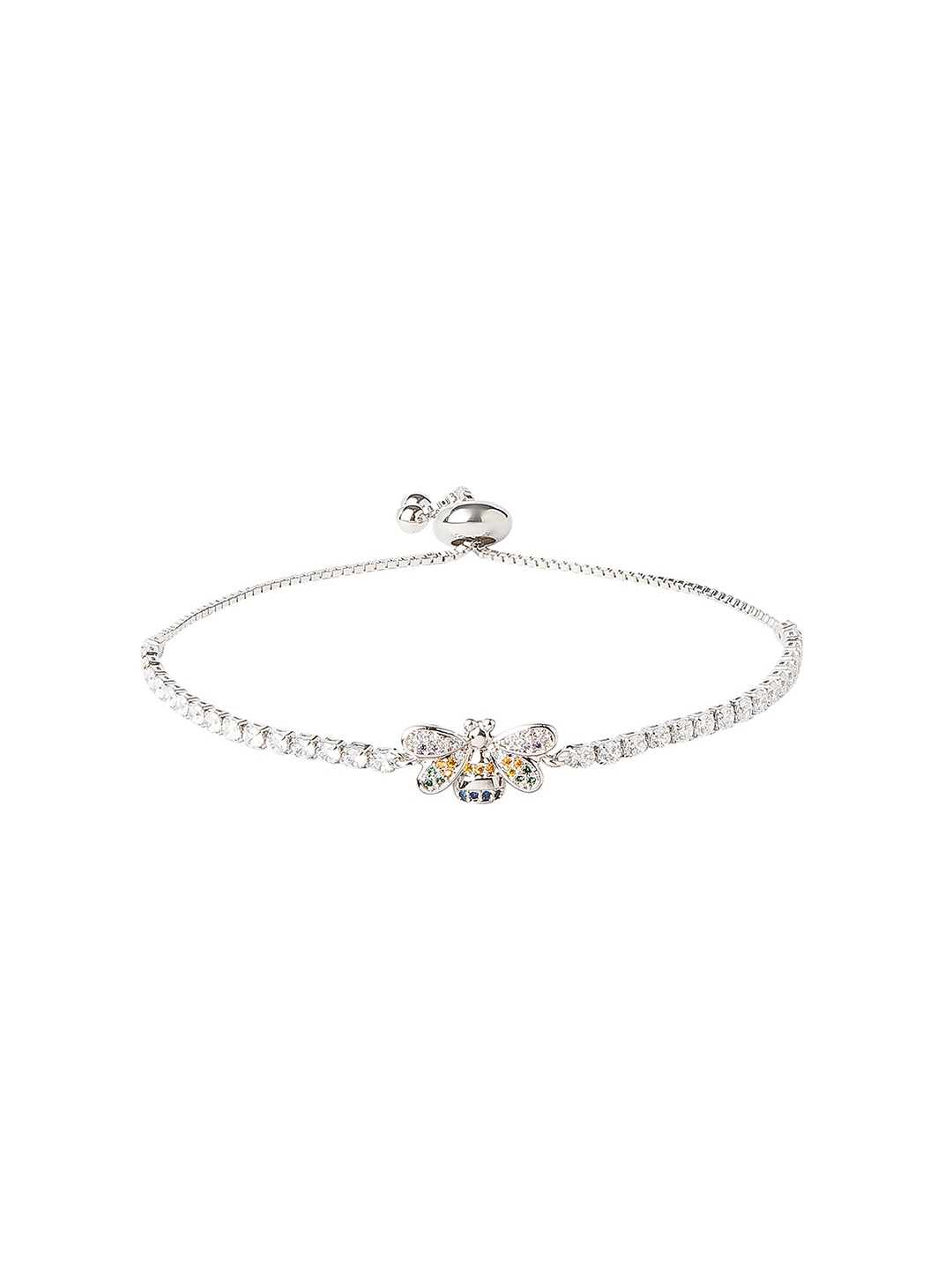 Moon Dust Women Silver-Toned & Yellow Brass American Diamond Silver-Plated Charm Bracelet
Moon Dust Women Silver-Toned & Yellow Brass American Diamond Silver-Plated Charm Bracelet