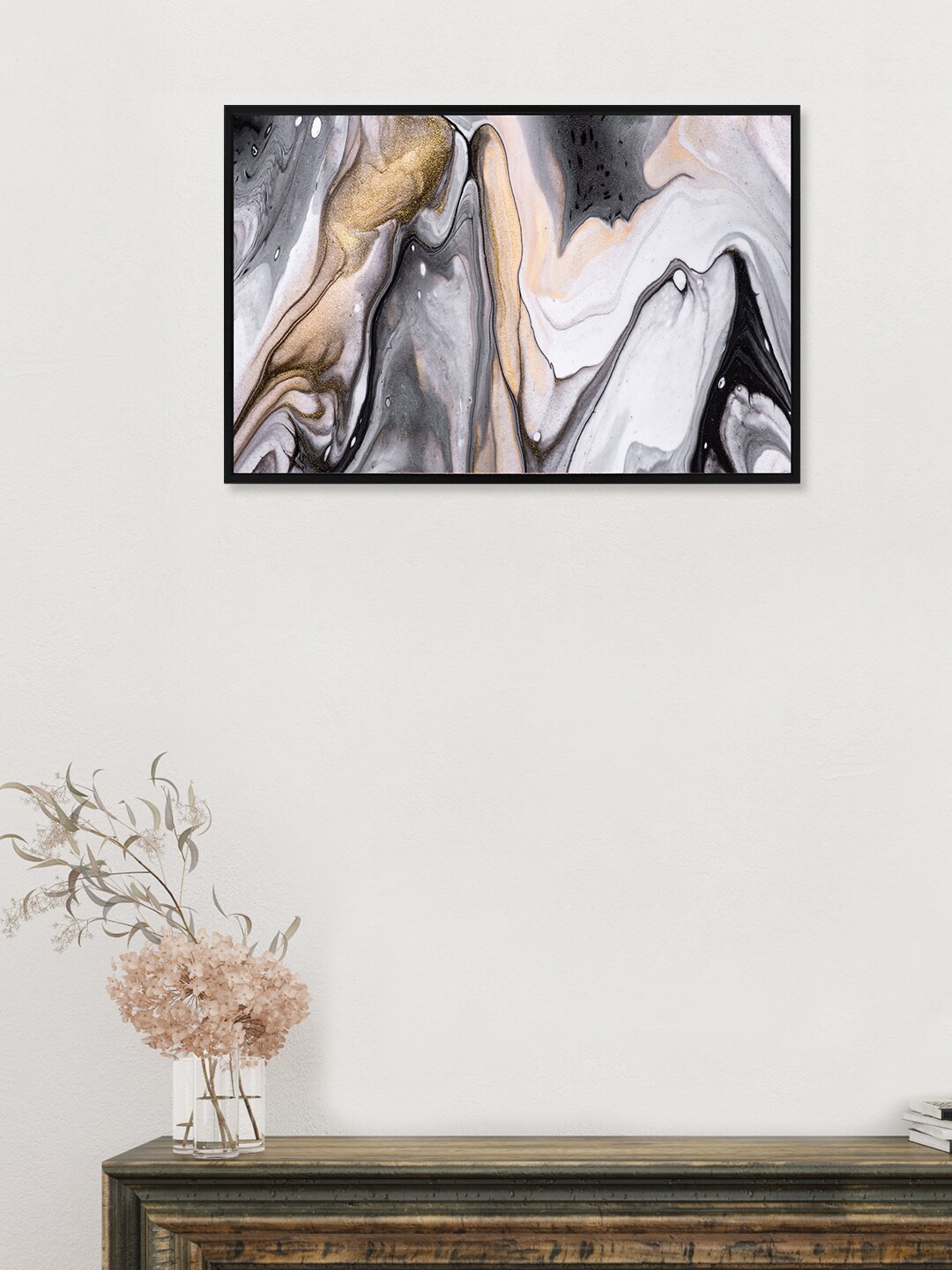 nest ART Grey & White Abstract Wall Painting