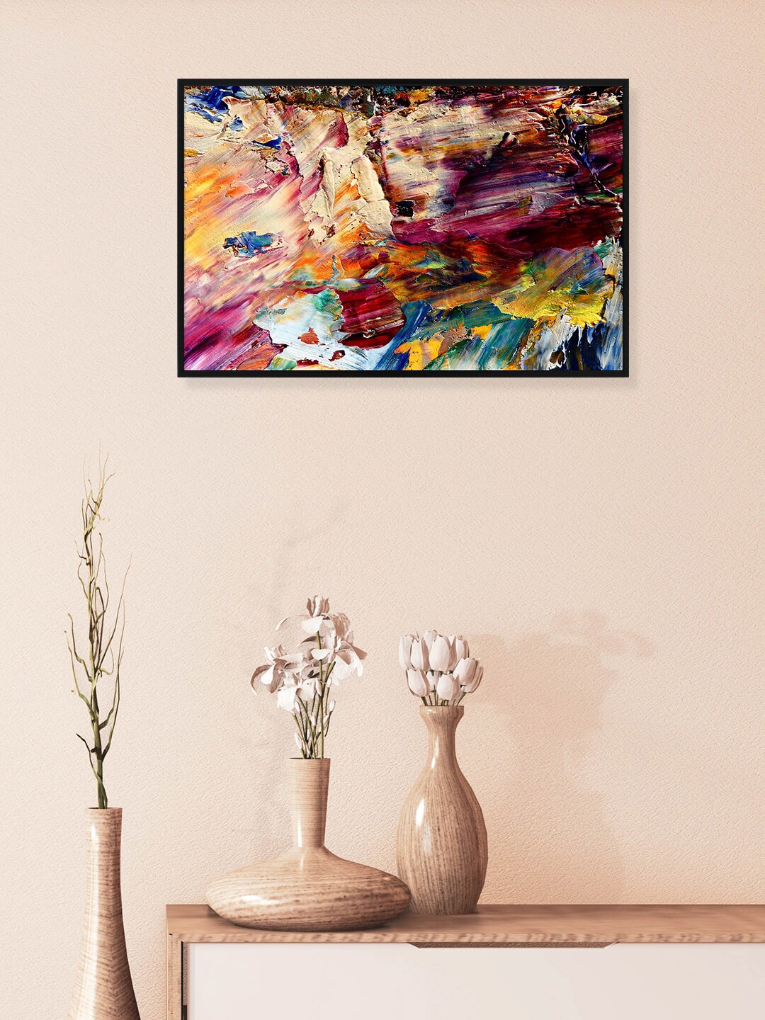 nest ART Multicoloured Abstract Framed Painting Wall Art, Multi