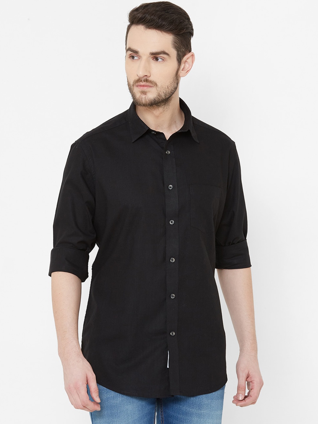 EVOQ Men Black Casual Shirt