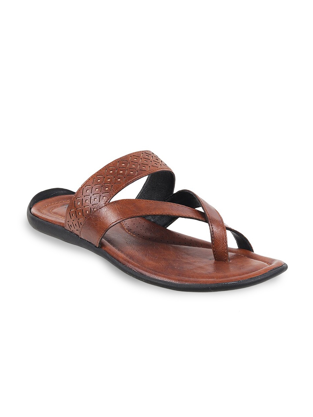 Mochi Men Tan Leather Comfort Sandals