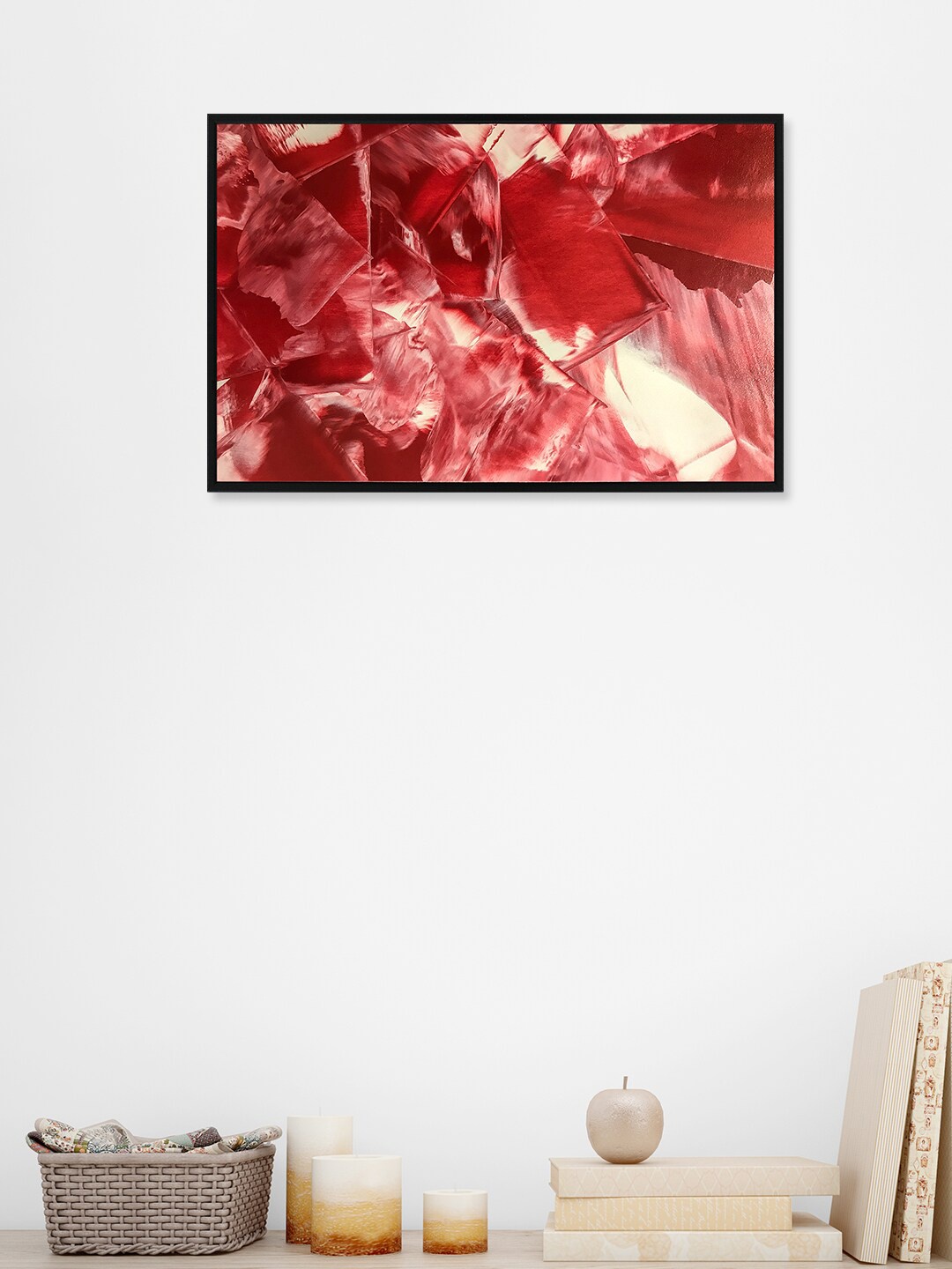 nest ART Black & Maroon Abstract Painting Wall Art