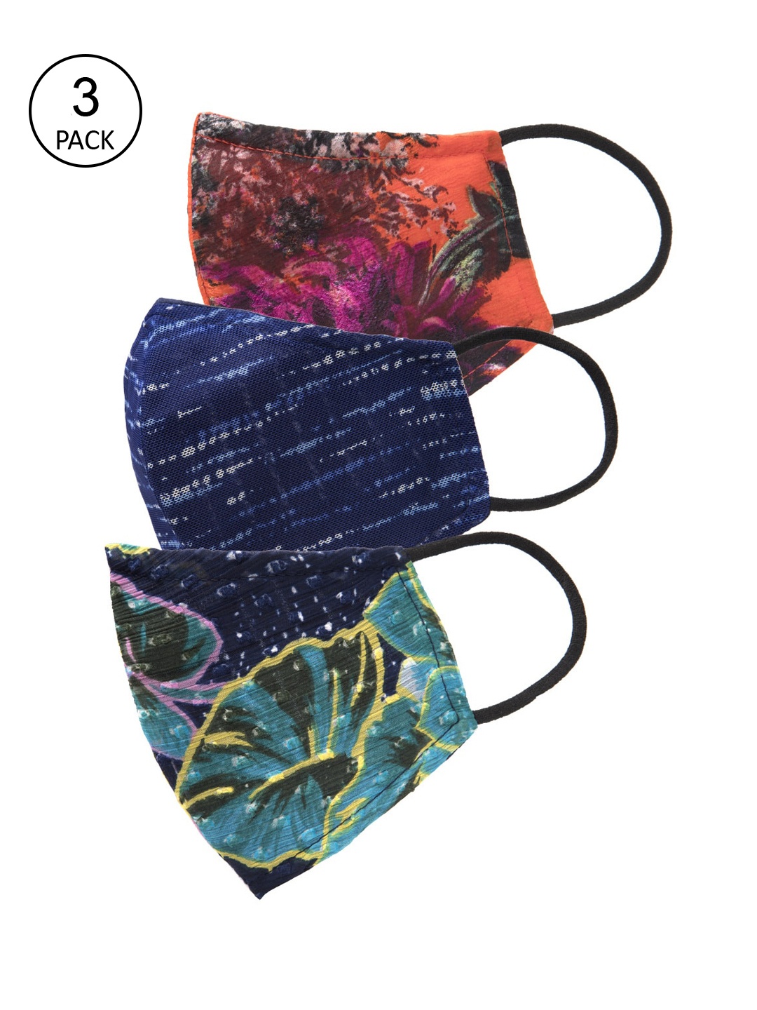 Oxolloxo Women Pack Of 3 Printed 3 Ply Pixel Island Paradise Reusable Cloth Masks, Blue
Oxolloxo Women Pack Of 3 Printed 3 Ply Pixel Island Paradise Reusable Cloth Masks, Blue