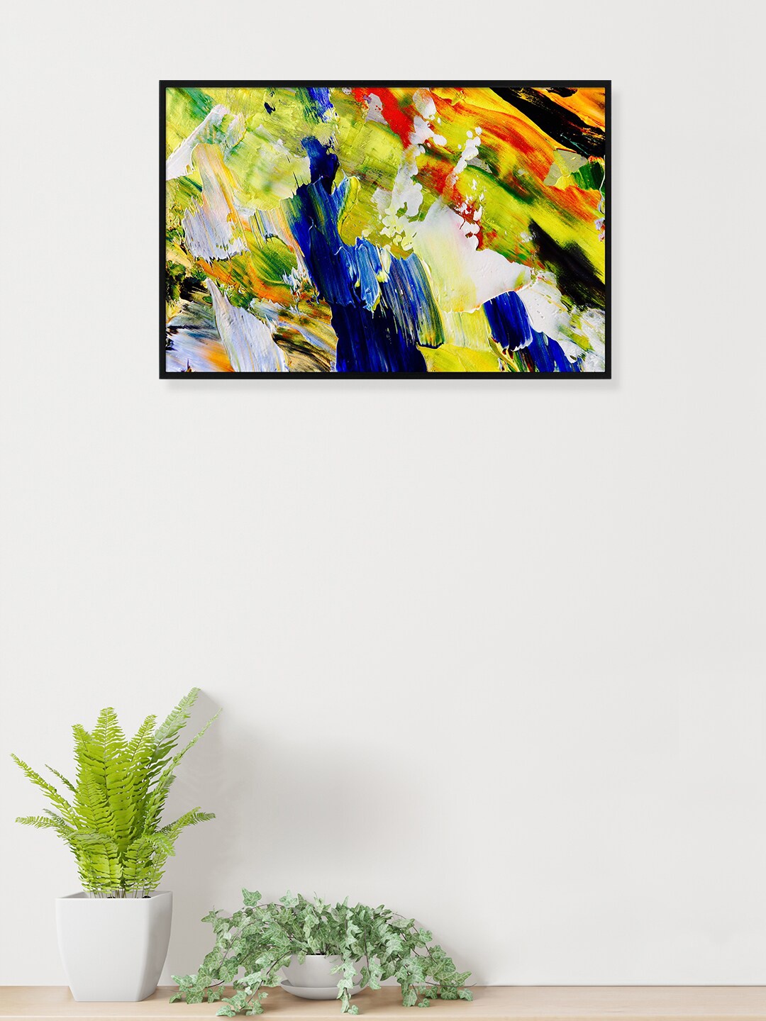 nest ART Blue & Green Abstract Painting Framed Wall Art