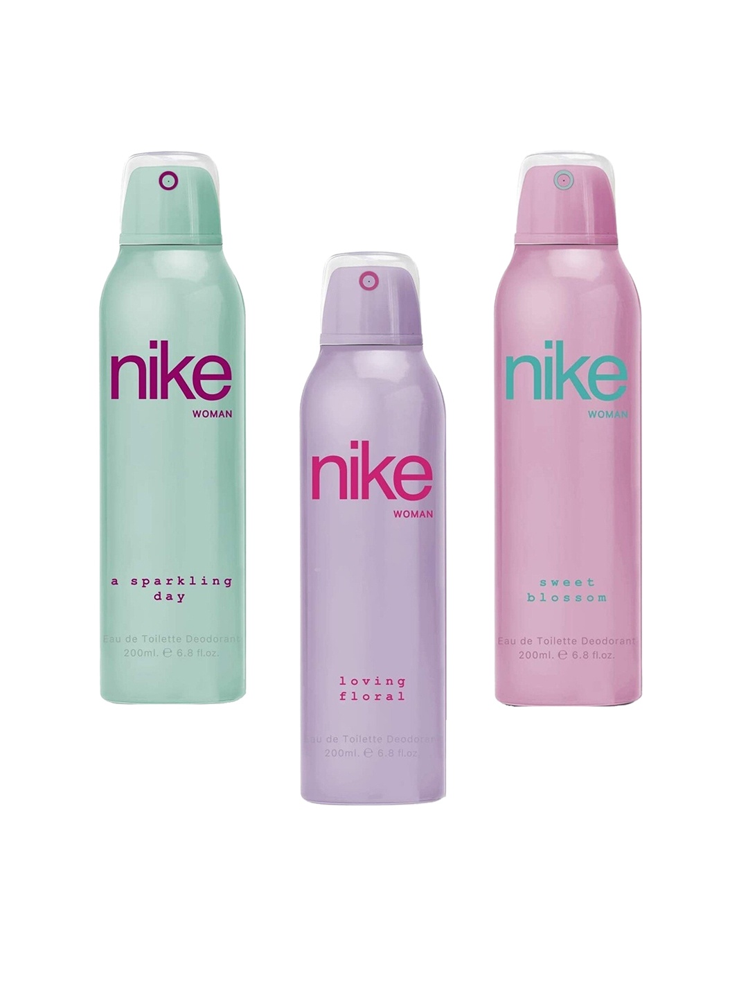 Nike Pack Of 3 Woman A Sprakling Day, Loving Floral & Sweet Blossom Deodorant- 200ml Each, Green
Nike Pack Of 3 Woman A Sprakling Day, Loving Floral & Sweet Blossom Deodorant- 200ml Each, Green