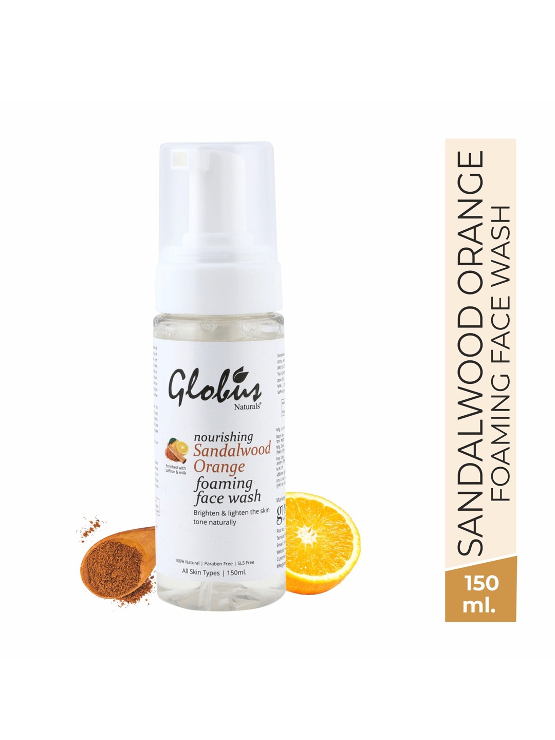 Globus naturals Transparent Nourishing Sandalwood & Orange Foaming Face wash