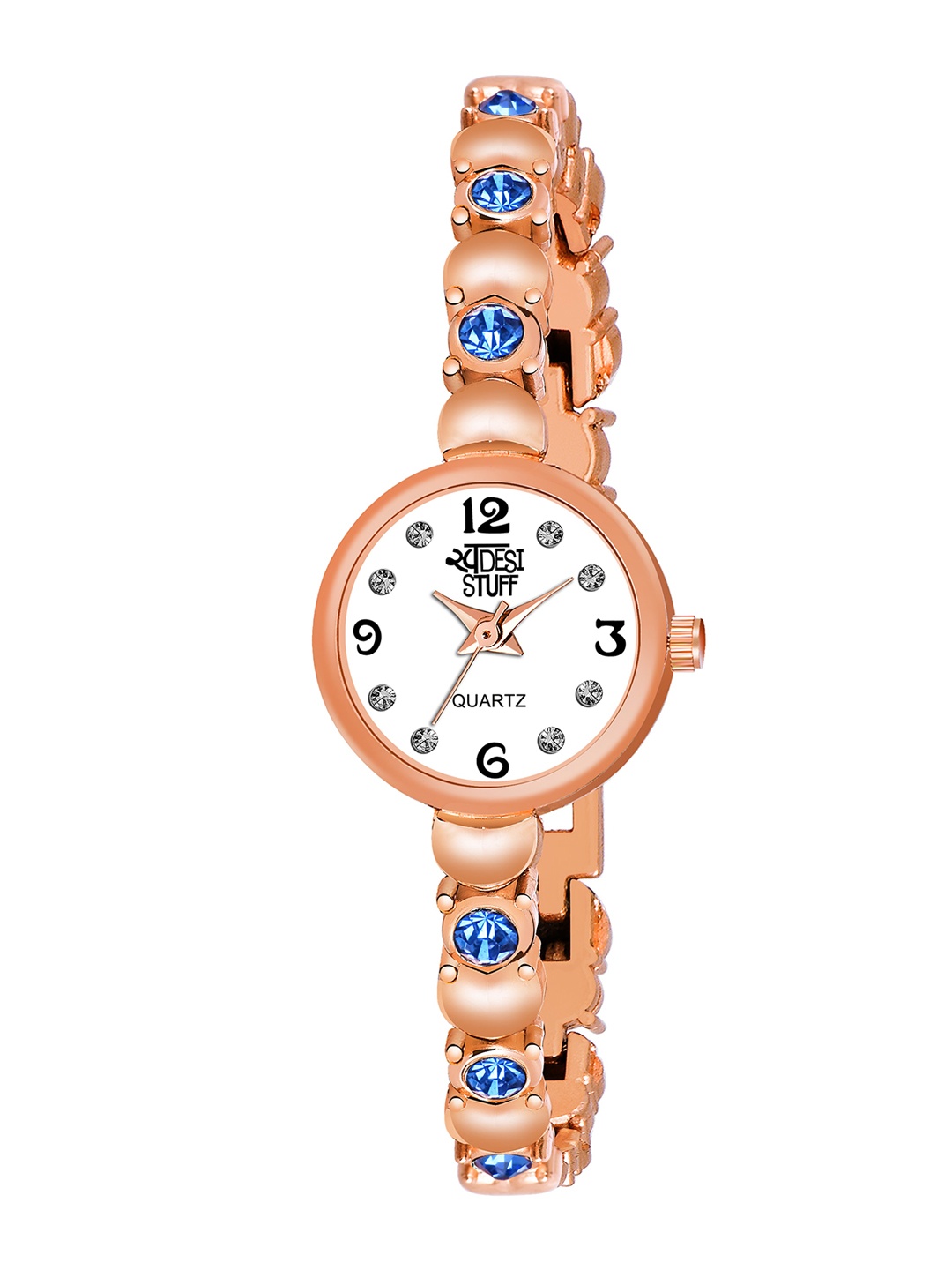 SWADESI STUFF Women White Dial & Multicoloured Bracelet Style Straps Analogue Watch, Rose gold
SWADESI STUFF Women White Dial & Multicoloured Bracelet Style Straps Analogue Watch, Rose gold