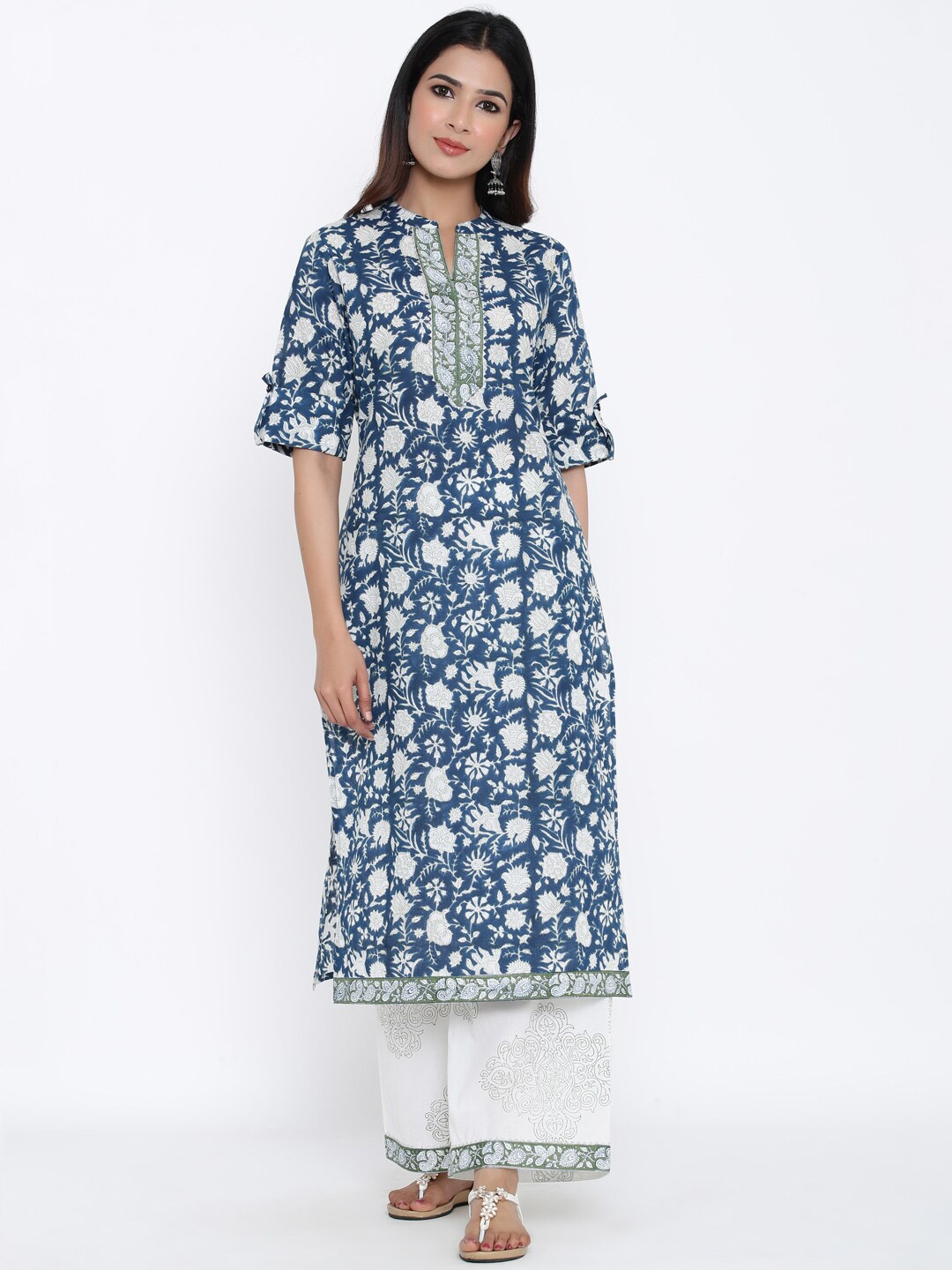 kipek Women Navy Blue & White Printed Pure Cotton Kurta with Palazzos & With Dupatta
kipek Women Navy Blue & White Printed Pure Cotton Kurta with Palazzos & With Dupatta