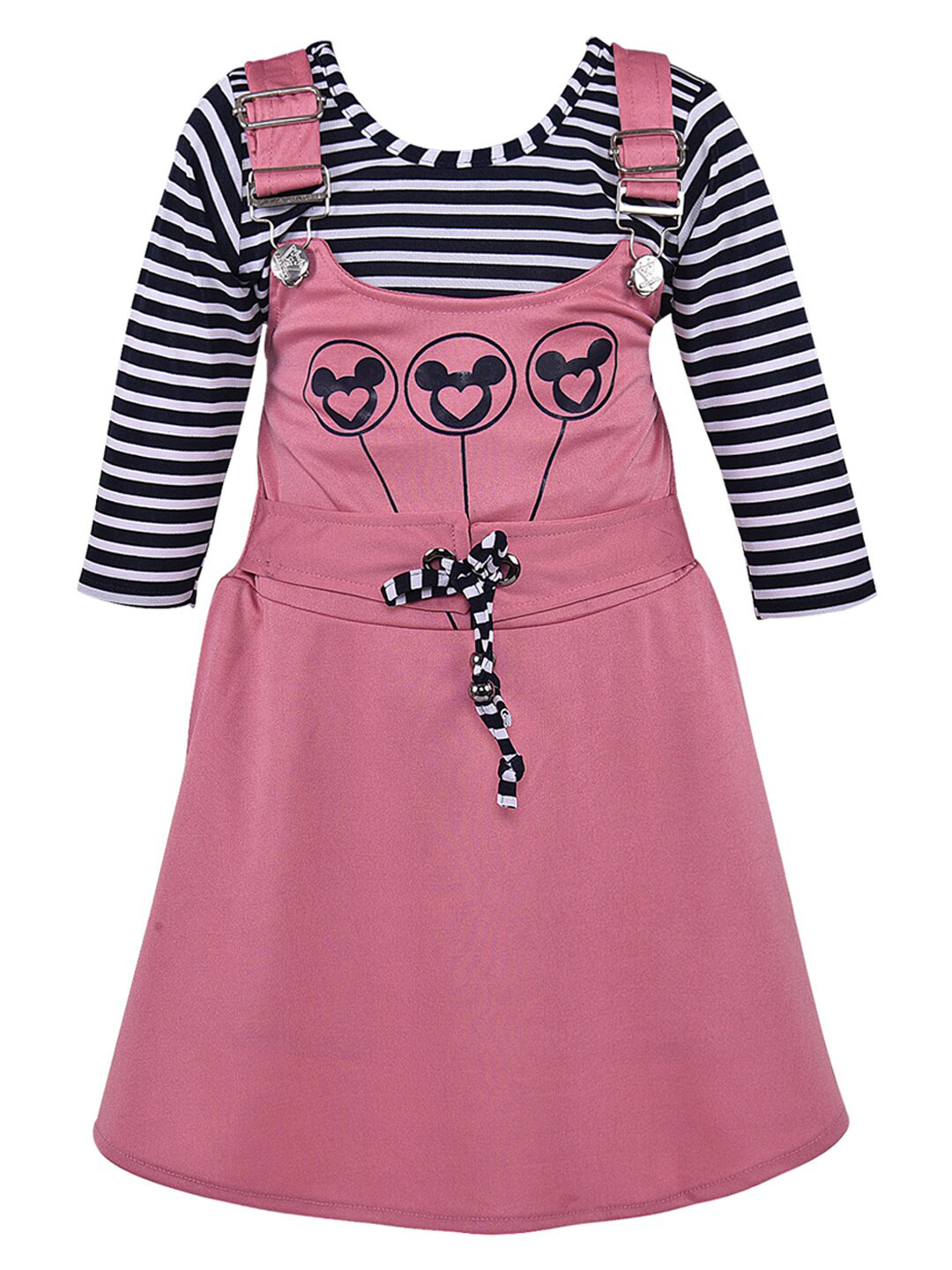 Wish Karo Girls Pink & Black Striped Top with Skirt
Wish Karo Girls Pink & Black Striped Top with Skirt