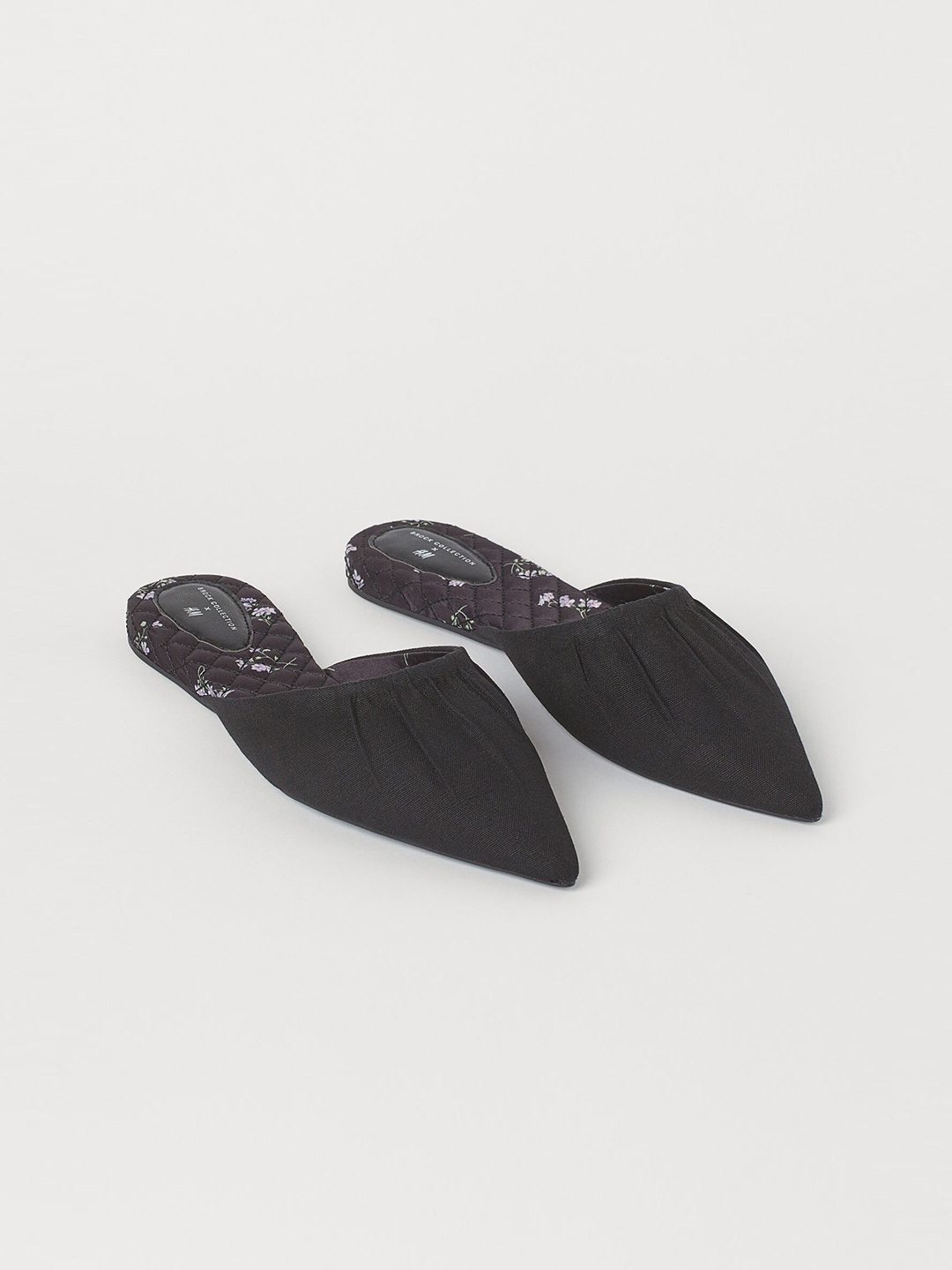 H&M Women Black Solid Pointed Mules