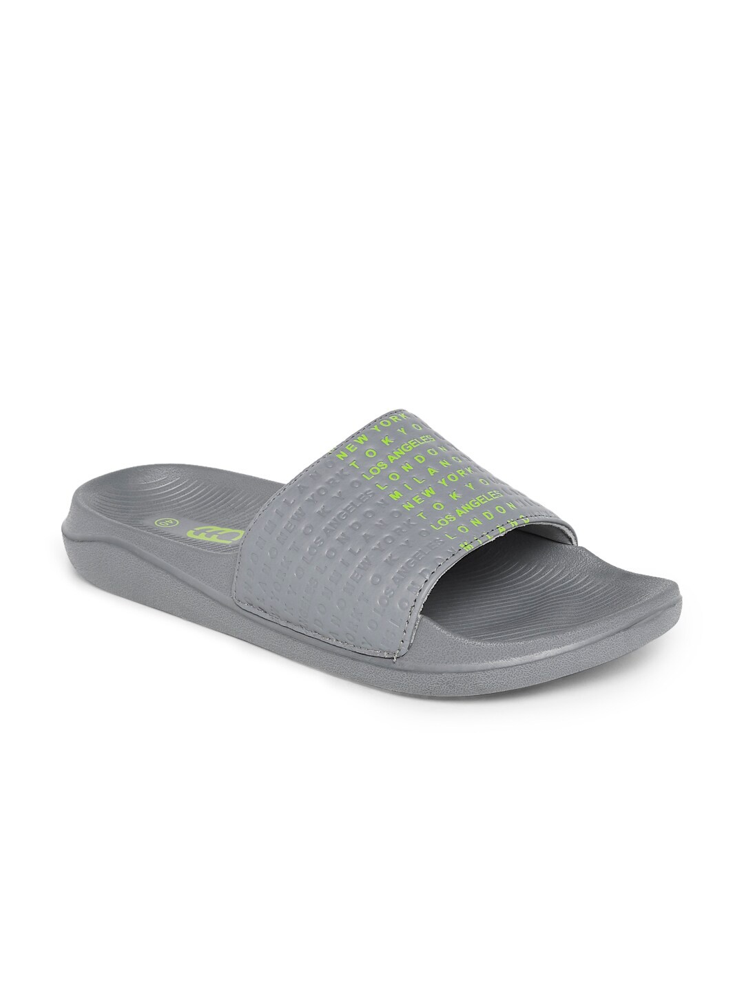 Ajile by Pantaloons Men Grey Printed Sliders