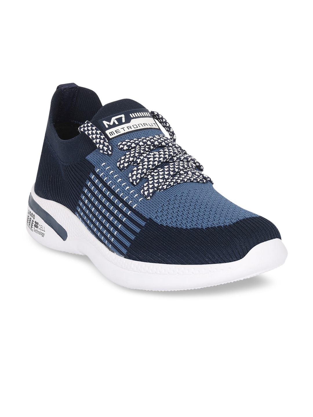 M7 by Metro ut Men vy Blue Woven Design Slip-On Sneakers, Navy blue