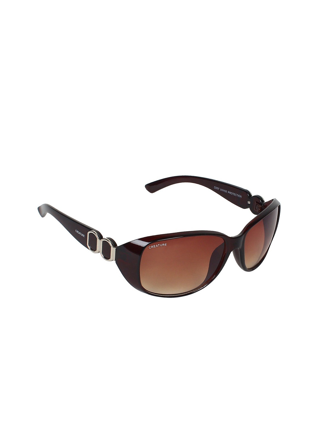 Creature Women Brown Lens & Brown UV Protected Oval Sunglasses GAGA-001