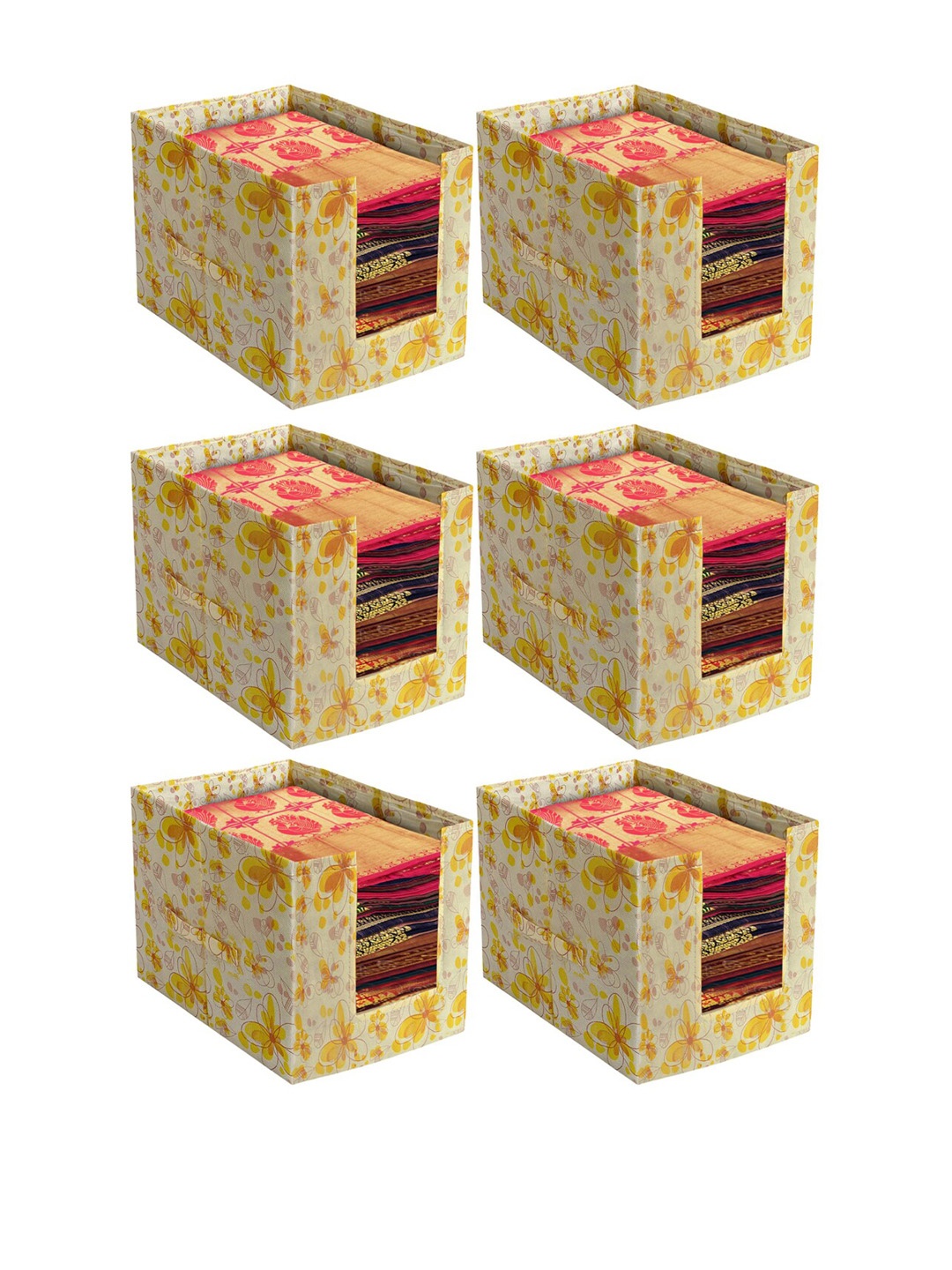 Kuber Industries Set Of 6 Yellow Flower Printed Foldable Rectangle Saree Stacker Organisers With Handles
Kuber Industries Set Of 6 Yellow Flower Printed Foldable Rectangle Saree Stacker Organisers With Handles