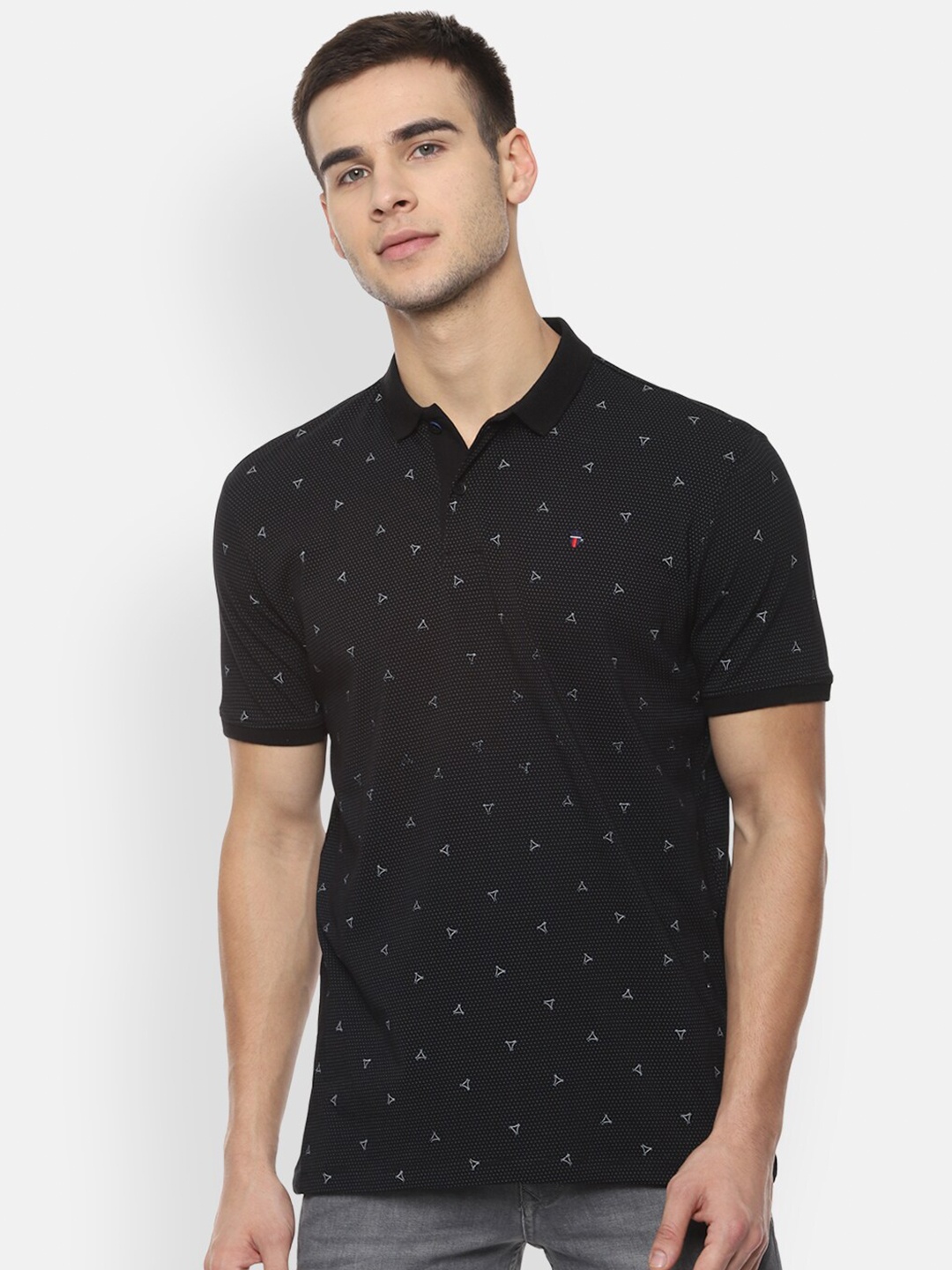 Louis Philippe Sport Men Black White Printed Polo Collar Slim Fit Cotton Pure Cotton T-shirt
Louis Philippe Sport Men Black White Printed Polo Collar Slim Fit Cotton Pure Cotton T-shirt