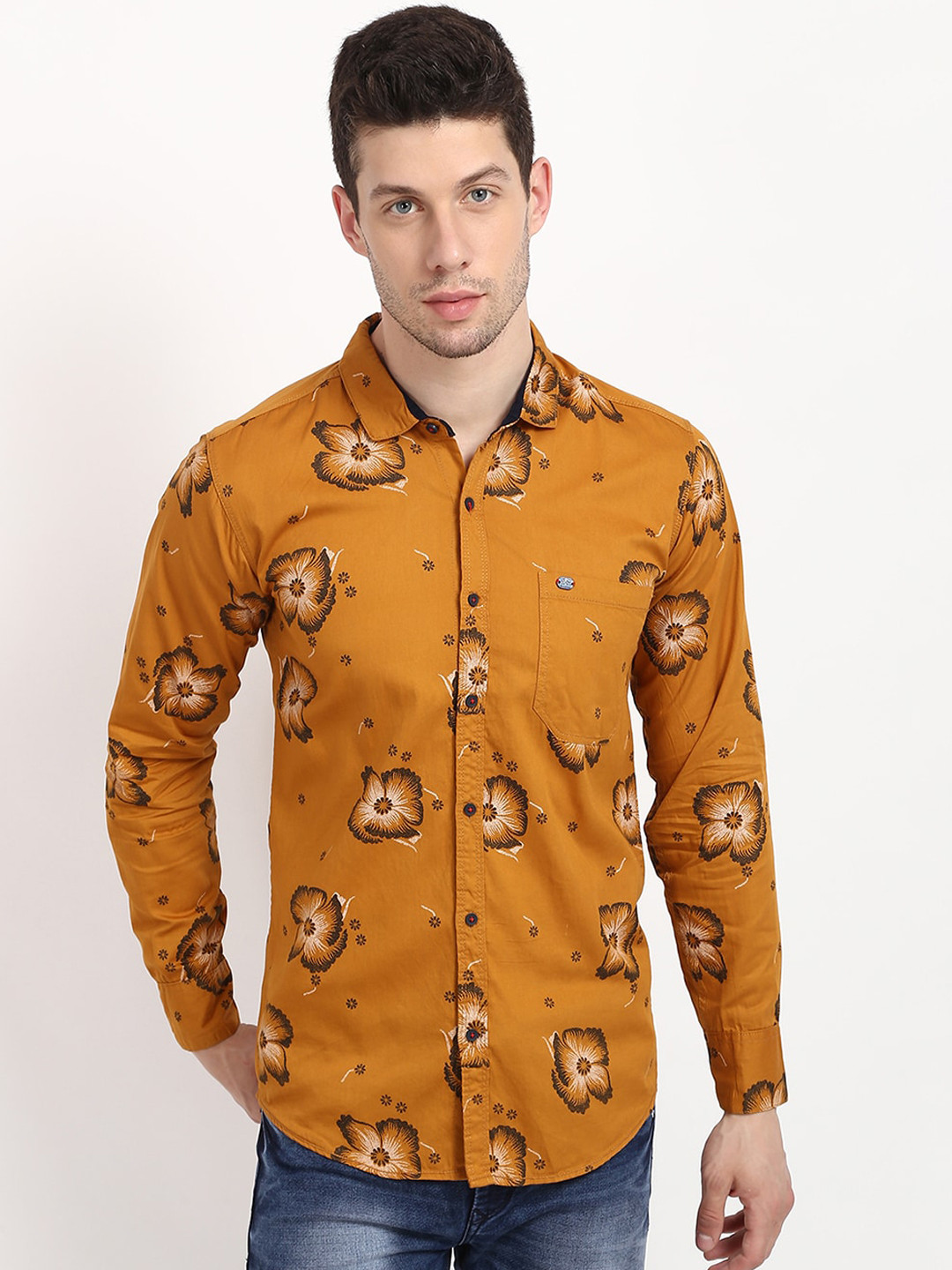 V2 Value & Variety Men Mustard Floral Printed Cotton Casual Shirt 
V2 Value & Variety Men Mustard Floral Printed Cotton Casual Shirt