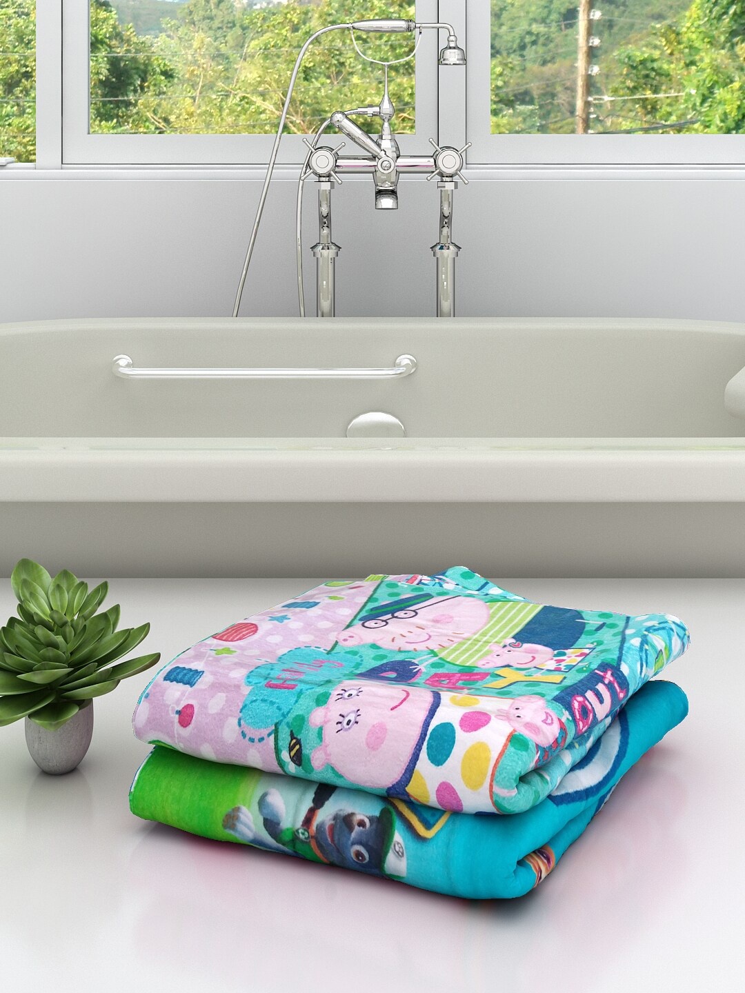 Athom Trendz Set Of 2 Peppa Pig & Paw Patrol Kids Printed 350 GSM Cotton Bath Towel, Blue
Athom Trendz Set Of 2 Peppa Pig & Paw Patrol Kids Printed 350 GSM Cotton Bath Towel, Blue
