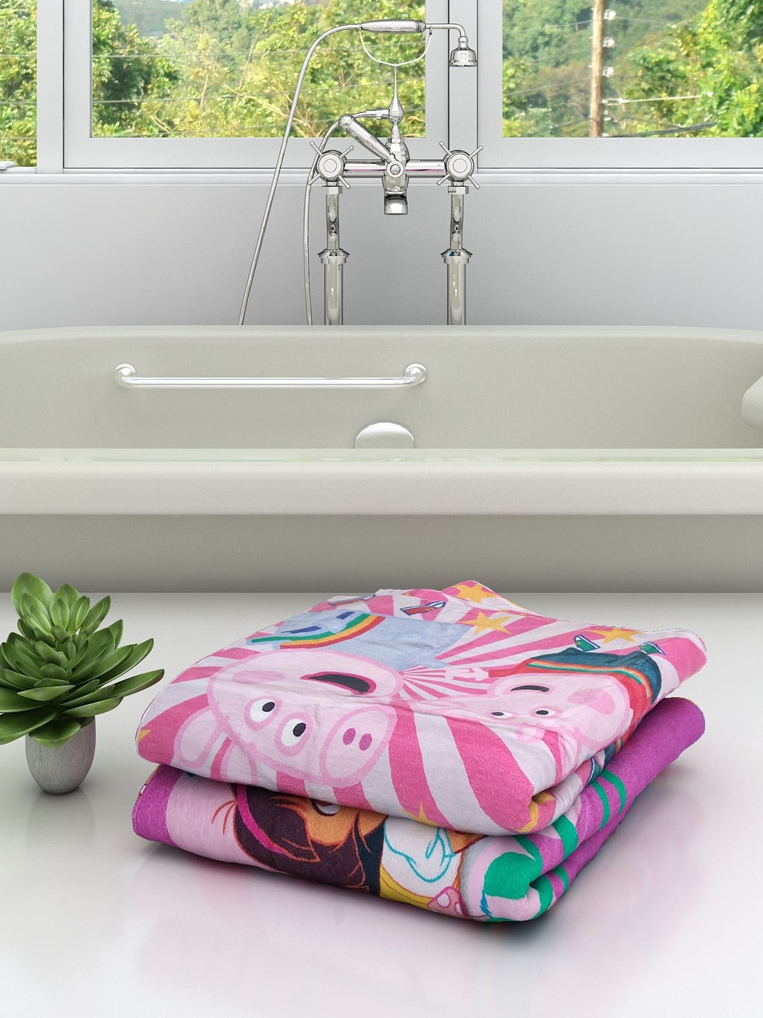 Athom Trendz Kids Set Of 2 Multi Dora & Pepa Pig Printed 350 GSM Cotton Bath Towels, Pink
Athom Trendz Kids Set Of 2 Multi Dora & Pepa Pig Printed 350 GSM Cotton Bath Towels, Pink