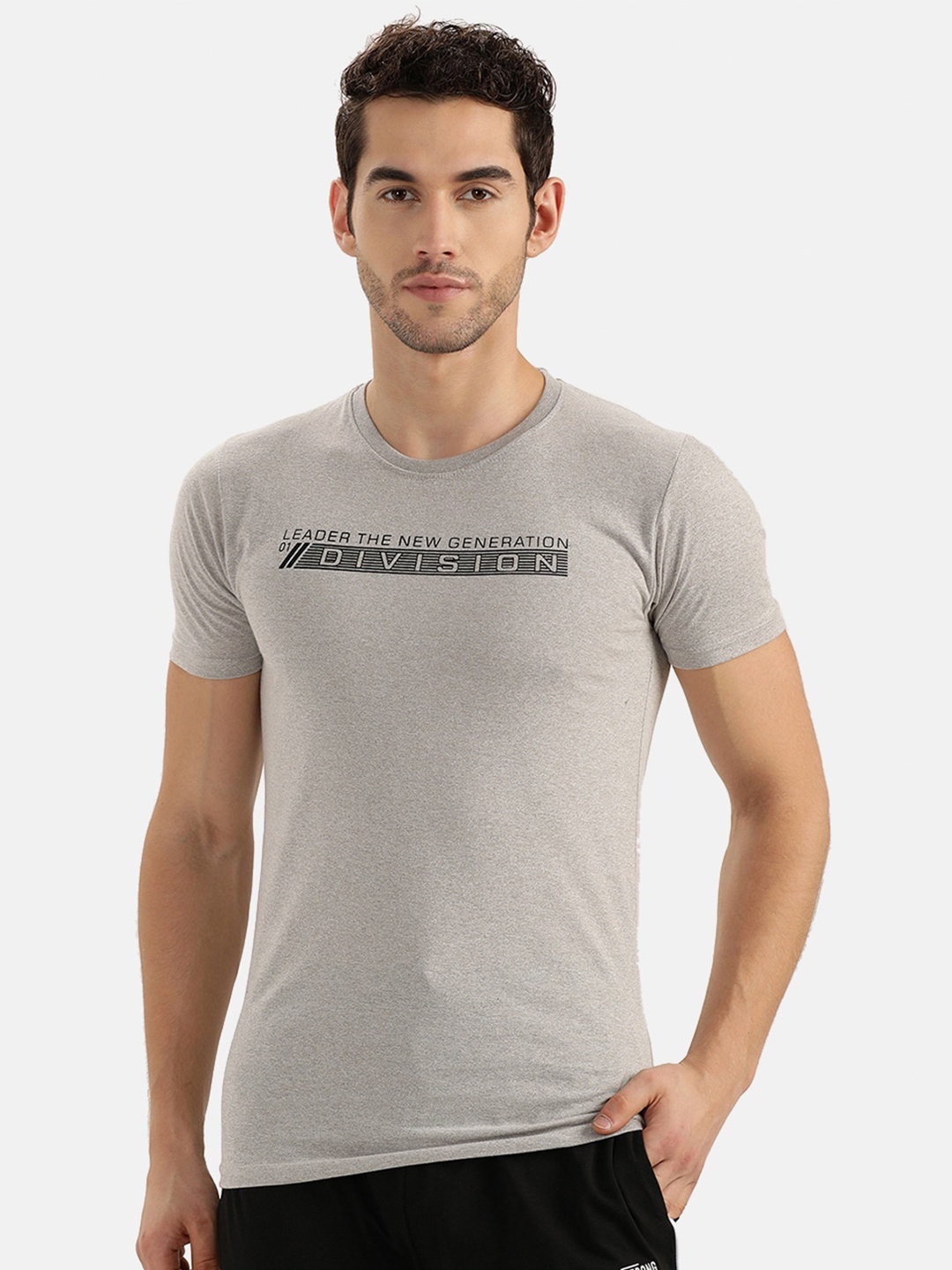 V2 Value & Variety Men Grey Typography Printed T-shirt