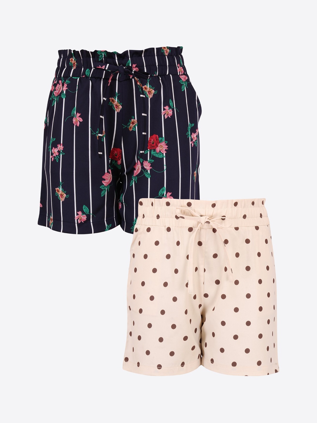 CUTECUMBER Girls Pack of 2 Floral Printed Mid-Rise Regular Shorts, Navy blue
CUTECUMBER Girls Pack of 2 Floral Printed Mid-Rise Regular Shorts, Navy blue