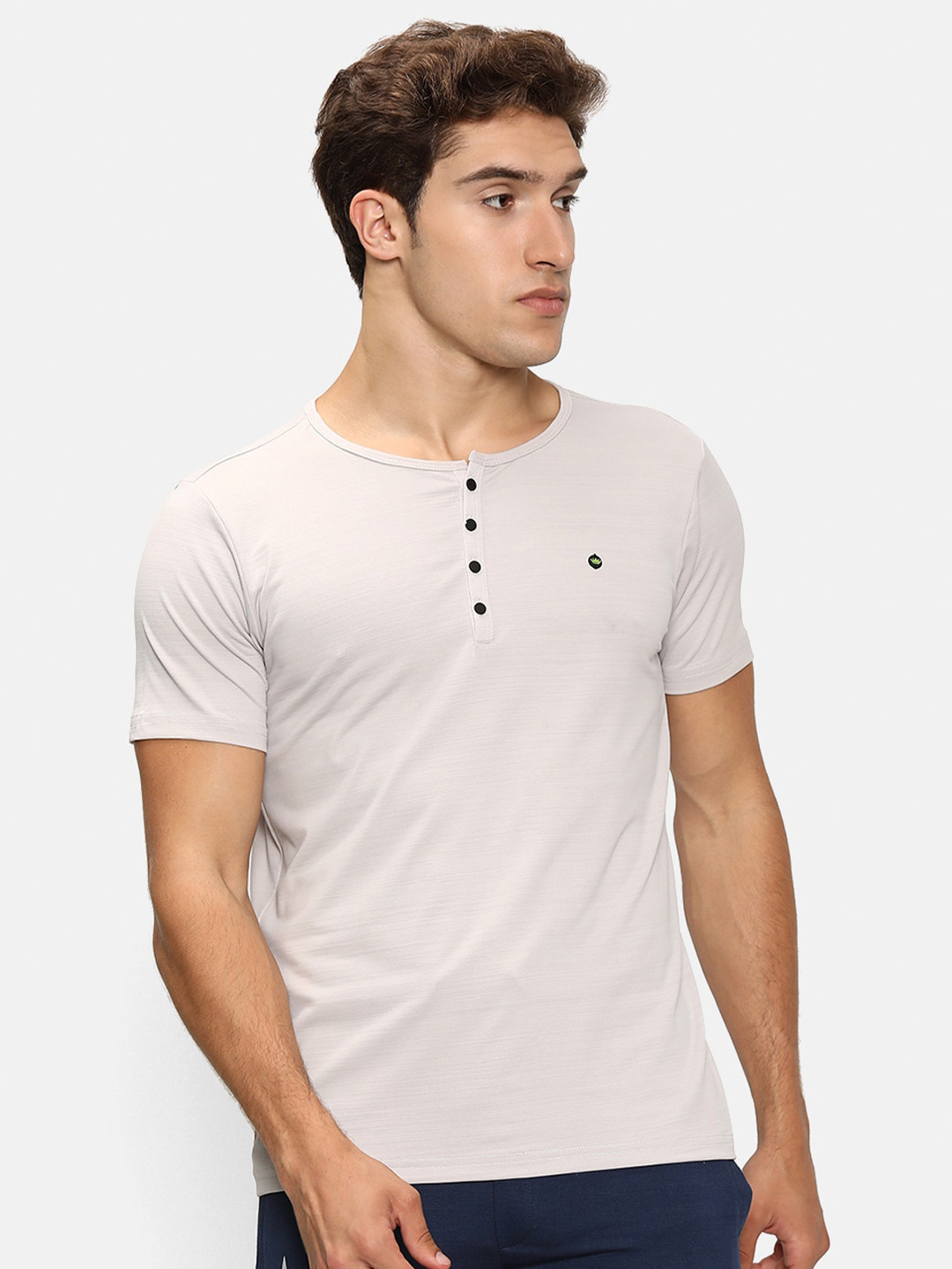 V2 Value & Variety Men Grey Henley Neck T-shirt
V2 Value & Variety Men Grey Henley Neck T-shirt