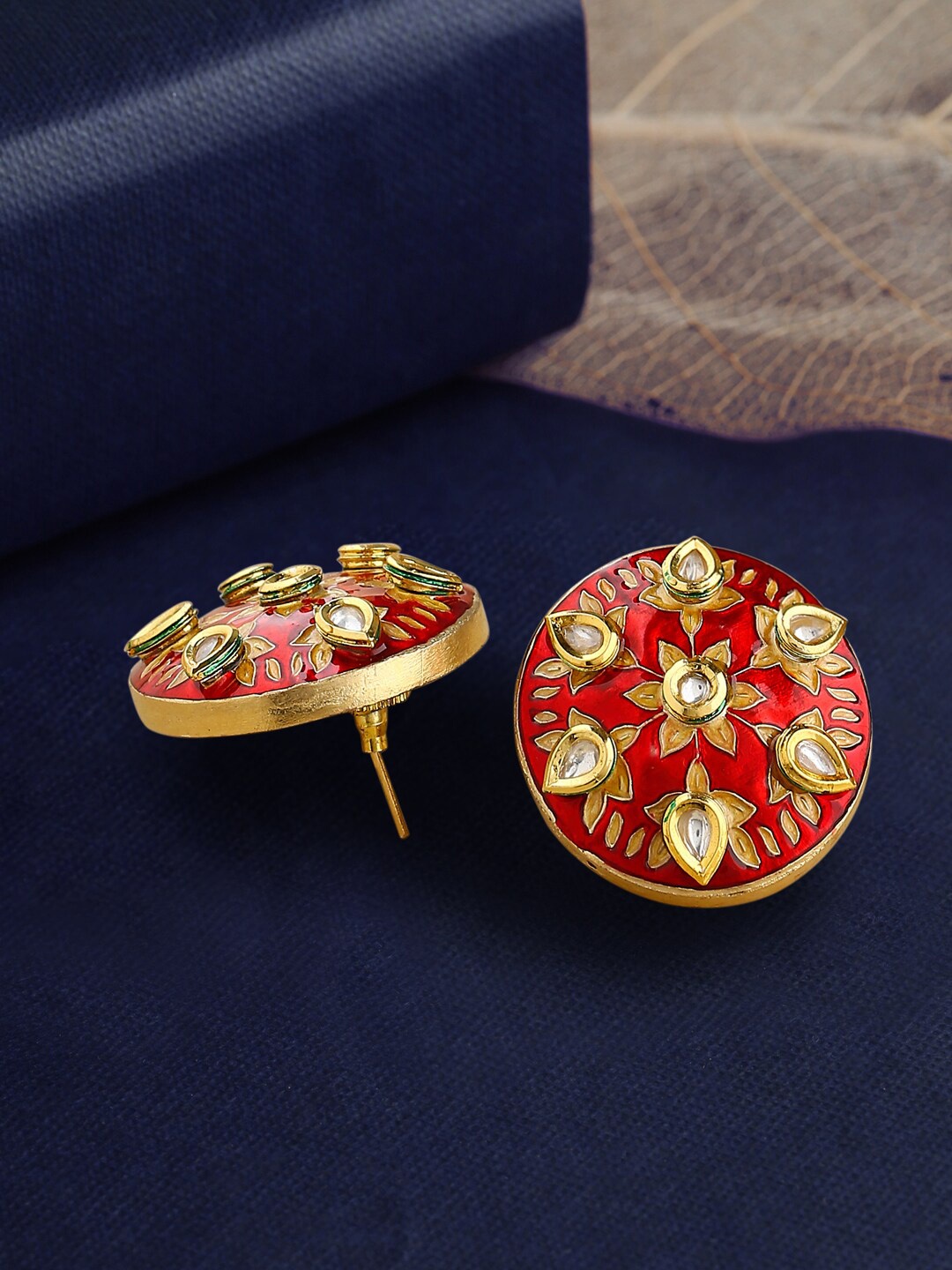 THE AAB STUDIO Red Contemporary Studs Earrings