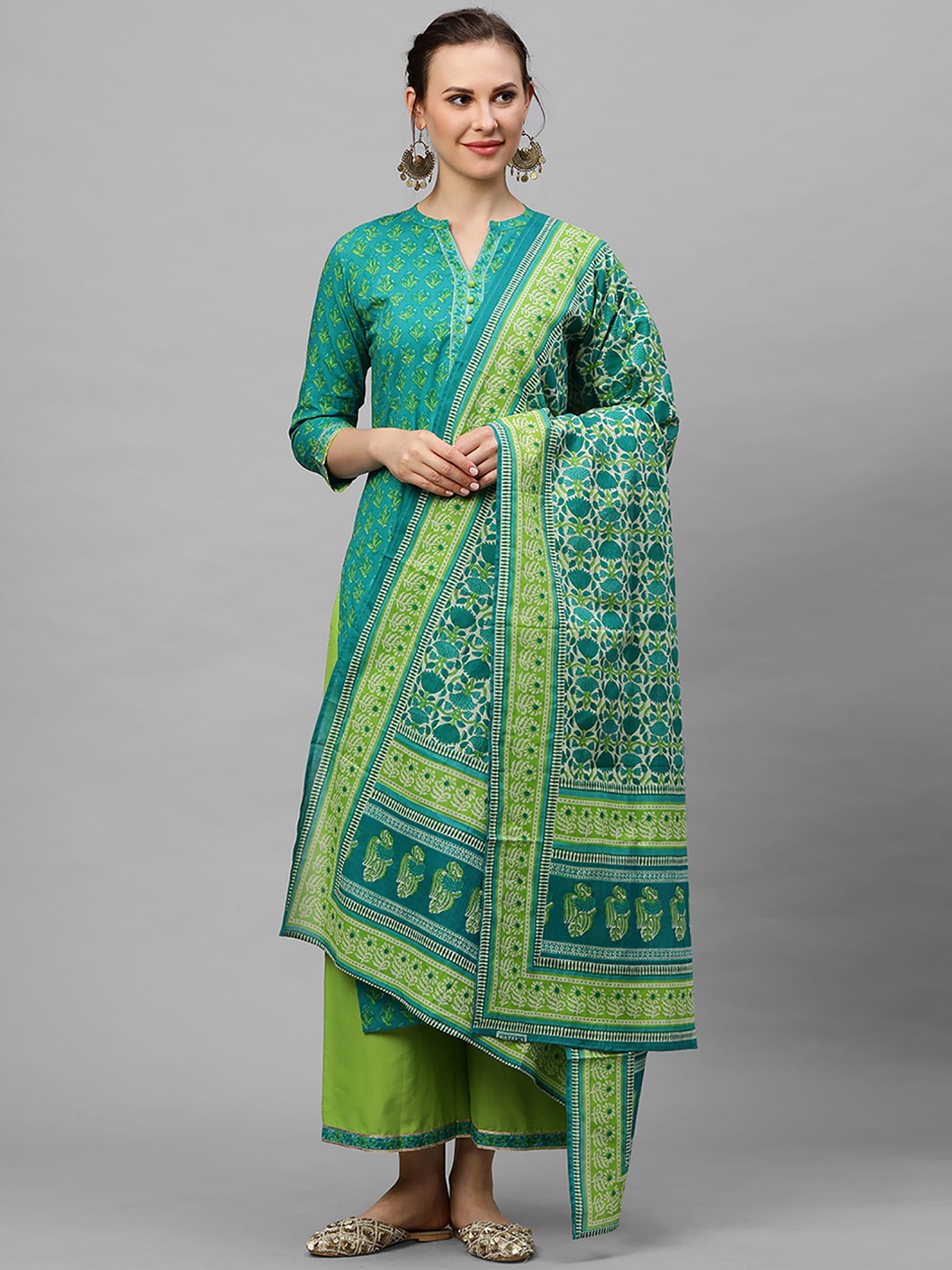 Indo Era Women Green Ethnic Motifs Printed Pure Cotton Kurta with Palazzos & With Dupatta
Indo Era Women Green Ethnic Motifs Printed Pure Cotton Kurta with Palazzos & With Dupatta