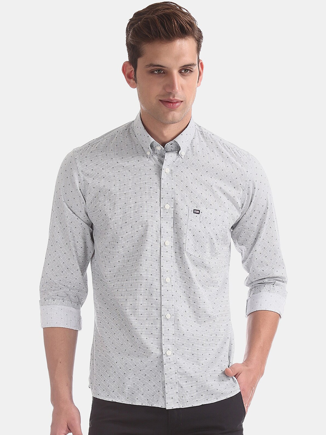 Arrow Sport Men White Printed Casual Shirt