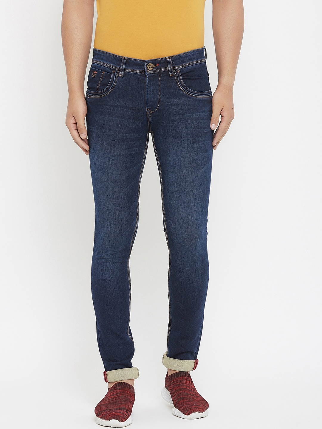 American Archer Men Blue Skinny Fit Low-Rise Light Fade Jeans