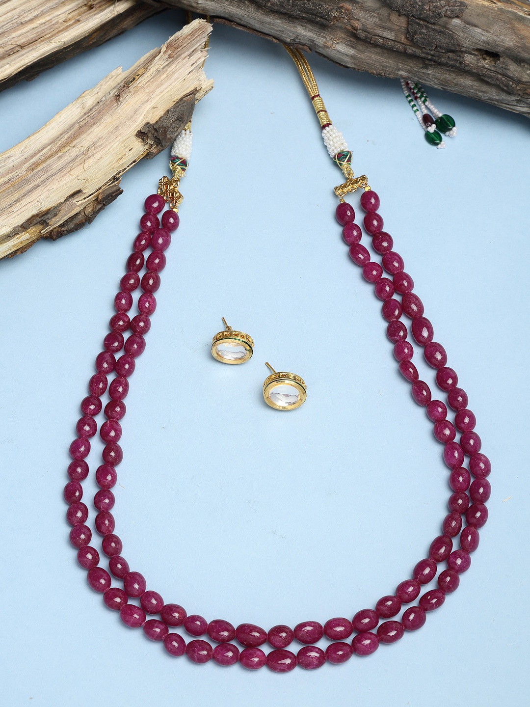 Ruby Raang Gold-Plated Pink & White Faux Kundan Studded Handcrafted Choker Jewellery Set
Ruby Raang Gold-Plated Pink & White Faux Kundan Studded Handcrafted Choker Jewellery Set