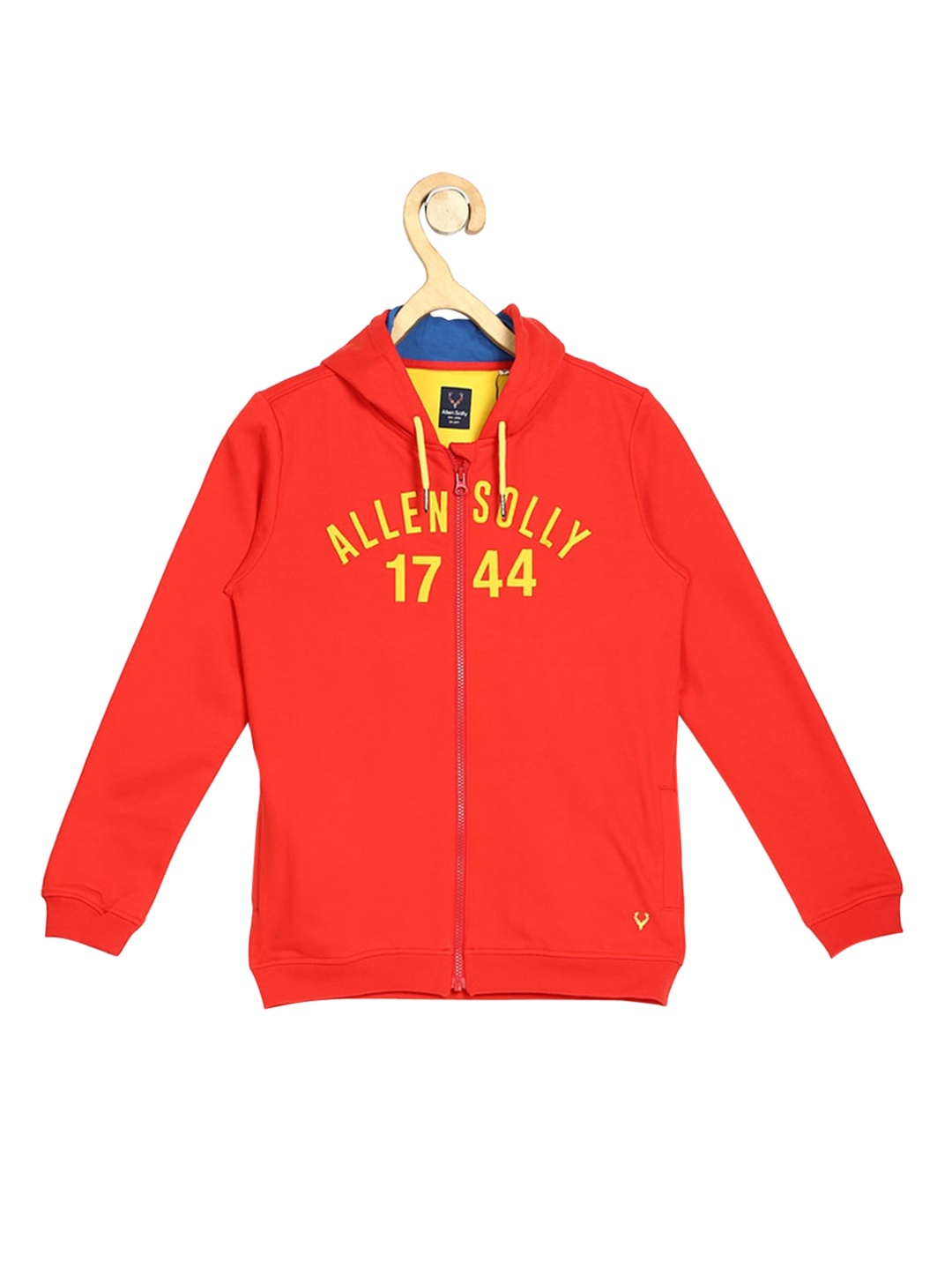 Allen Solly Junior Boys Red Printed Hooded Sweatshirt
