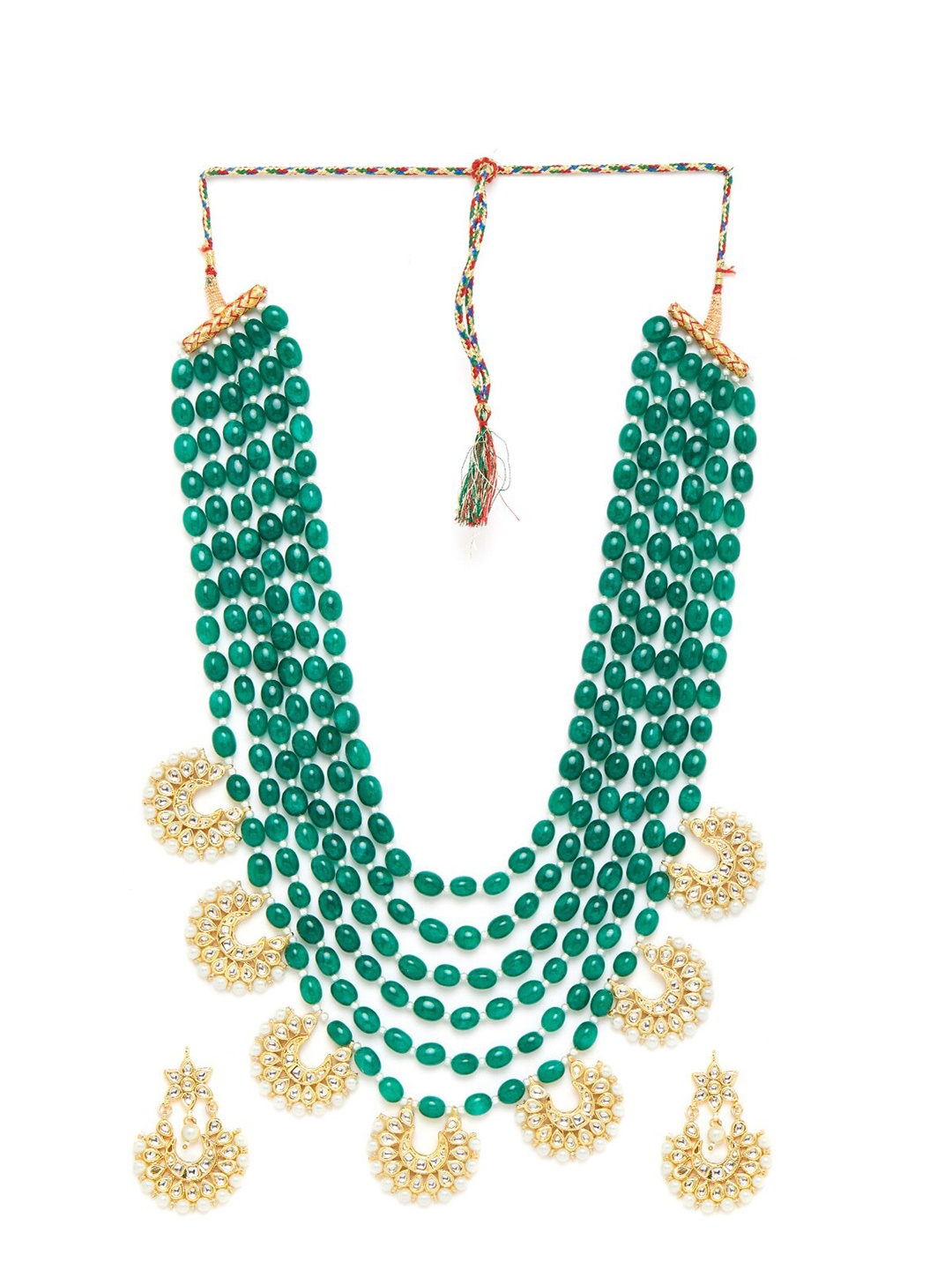 GloBox By ZeroKaata Gold-Plated & Green Kundan Beaded Handcrafted Layered Jewellery Set
GloBox By ZeroKaata Gold-Plated & Green Kundan Beaded Handcrafted Layered Jewellery Set