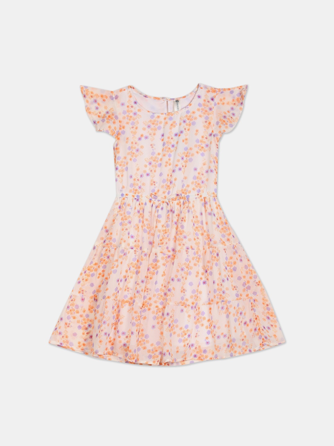 Cherokee White & Orange Floral Dress