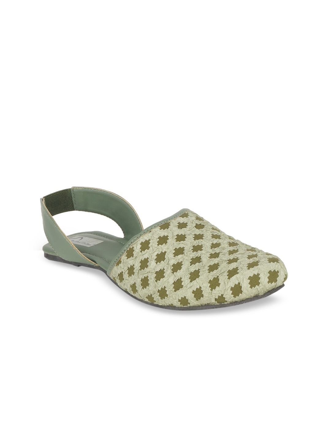 The Desi Dulhan Women Green Printed Ballerinas Flats