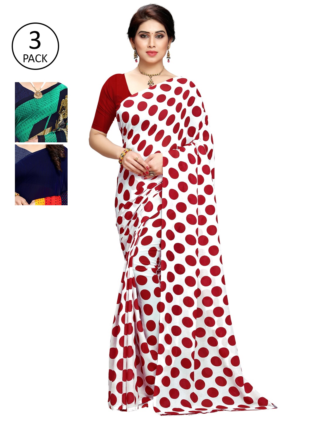 KALINI Multicoloured Pack of 3 Saree, Multi