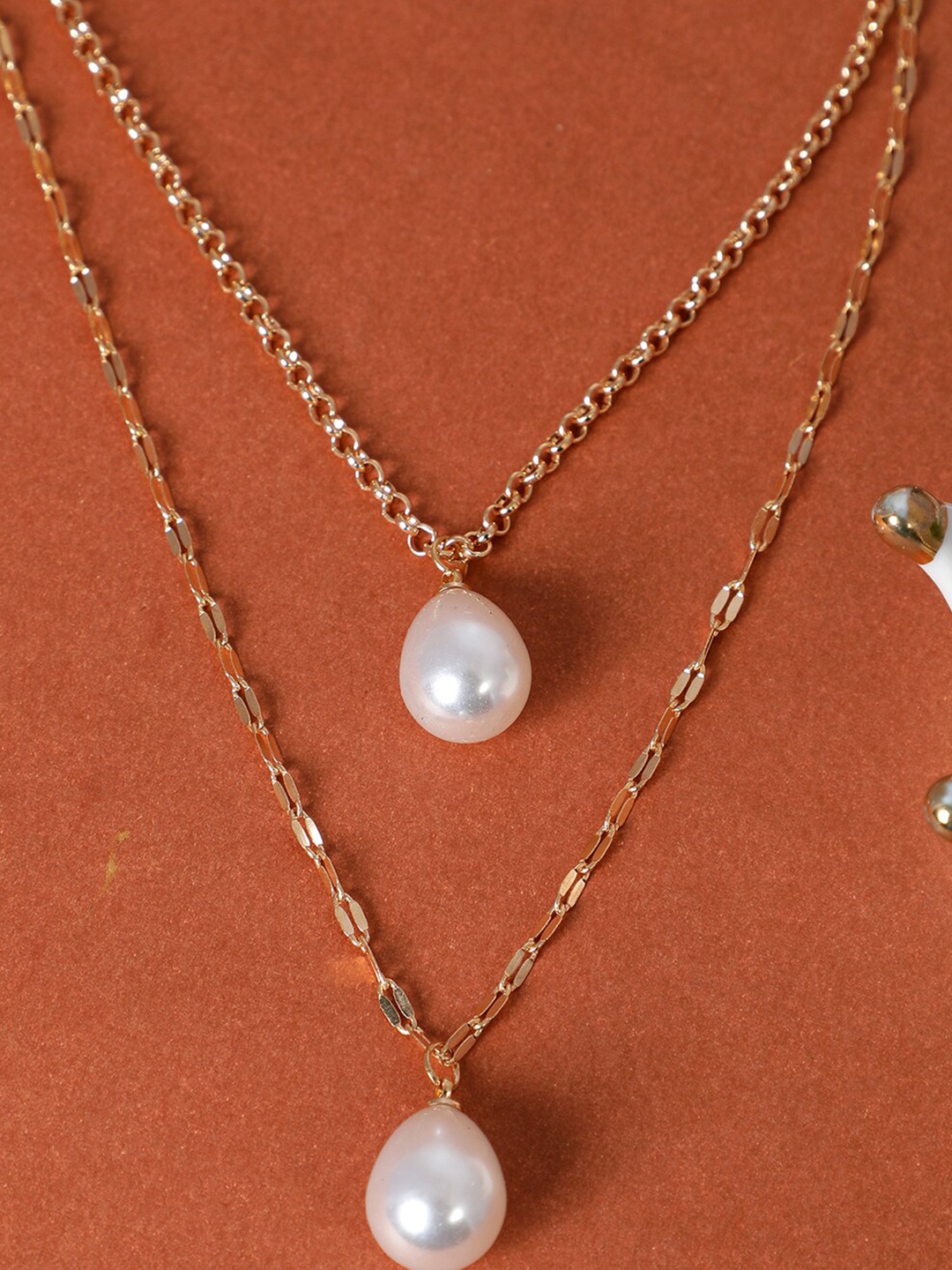 AQUASTREET Gold-Toned & White Gold-Plated Layered Necklace