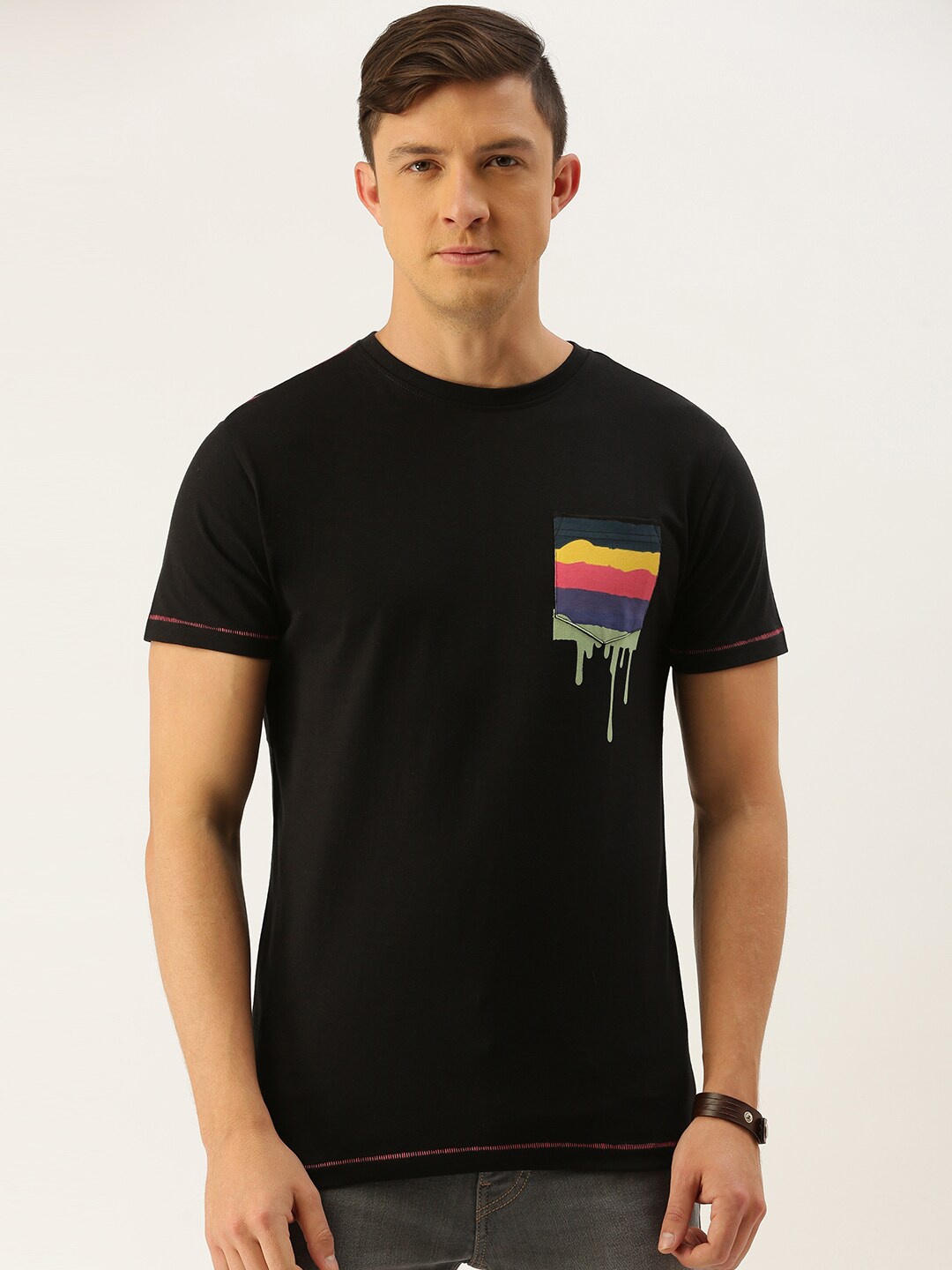 Difference of Opinion Men Black Printed T-shirt
