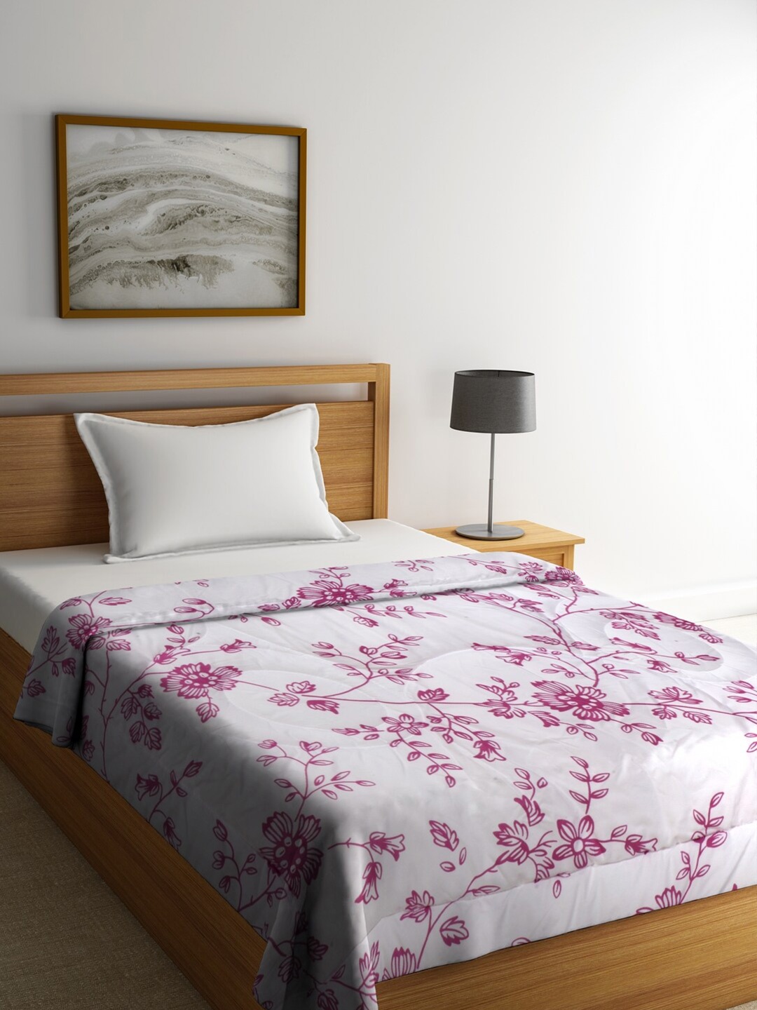 Raymond Home Off White & Pink Floral Microfiber Mild Winter 150 GSM Single Bed Quilt
Raymond Home Off White & Pink Floral Microfiber Mild Winter 150 GSM Single Bed Quilt