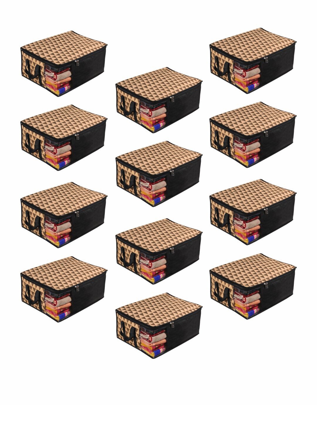 prettykrafts Set Of 12 Brown & Black Printed Saree Organizers With Transparent Window
prettykrafts Set Of 12 Brown & Black Printed Saree Organizers With Transparent Window