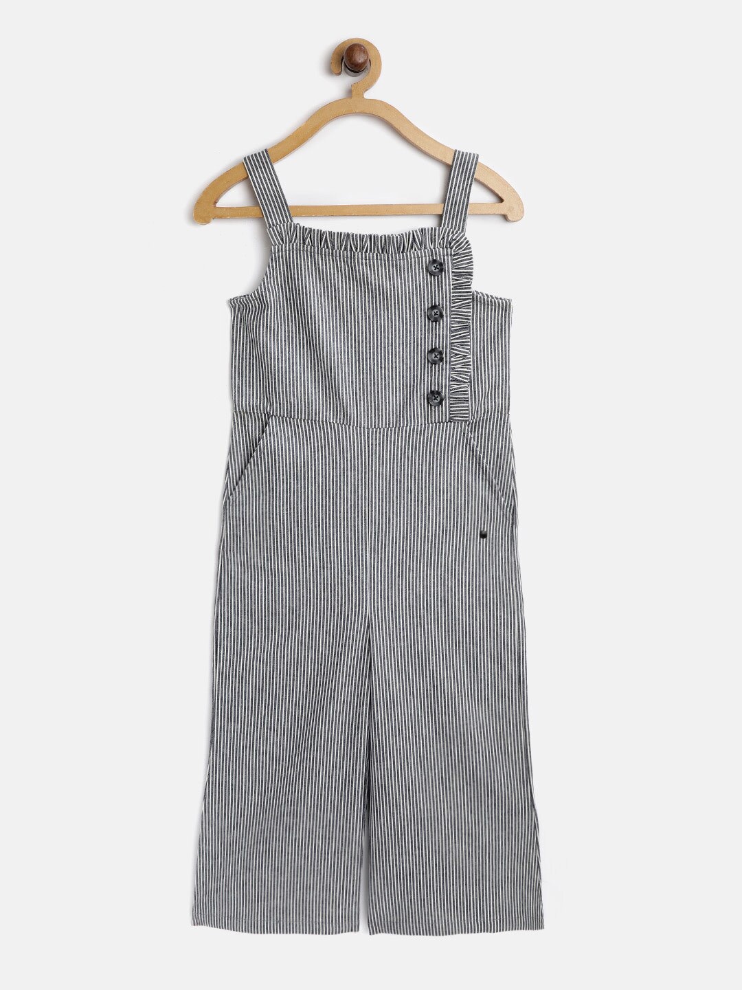 Cherry Crumble Girls Blue Strappy Ruffled Playsuit