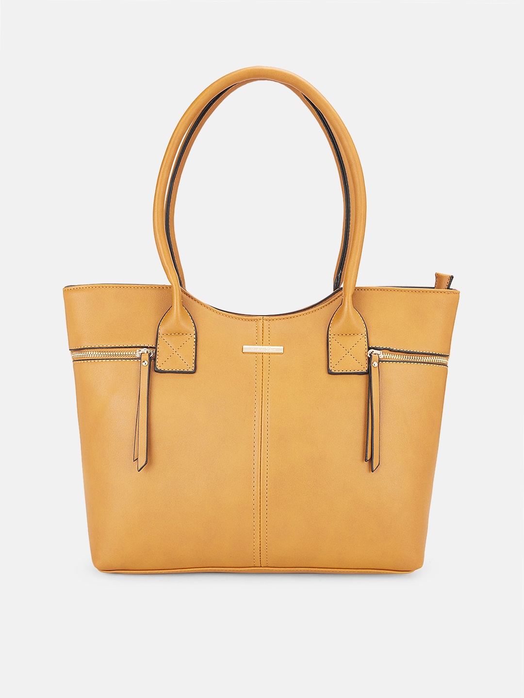 Forever Glam by Pantaloons Mustard Structured Shoulder Bag