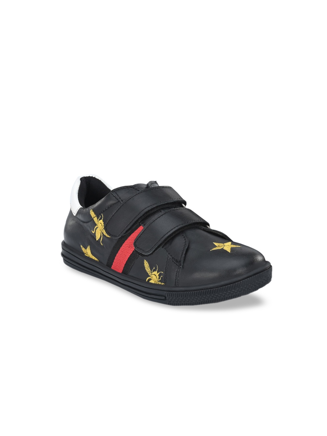 CARLO ROMANO Unisex Kids Black Leather Sneakers