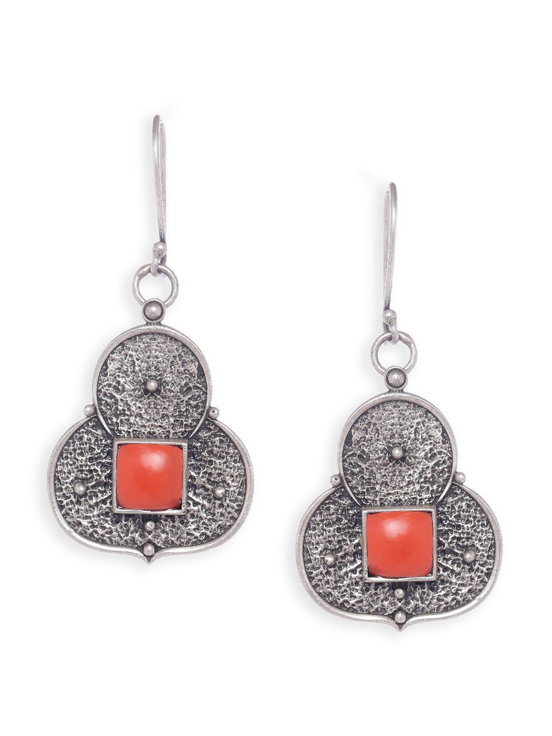 Fabindia Silver-Toned Contemporary Drop Earrings