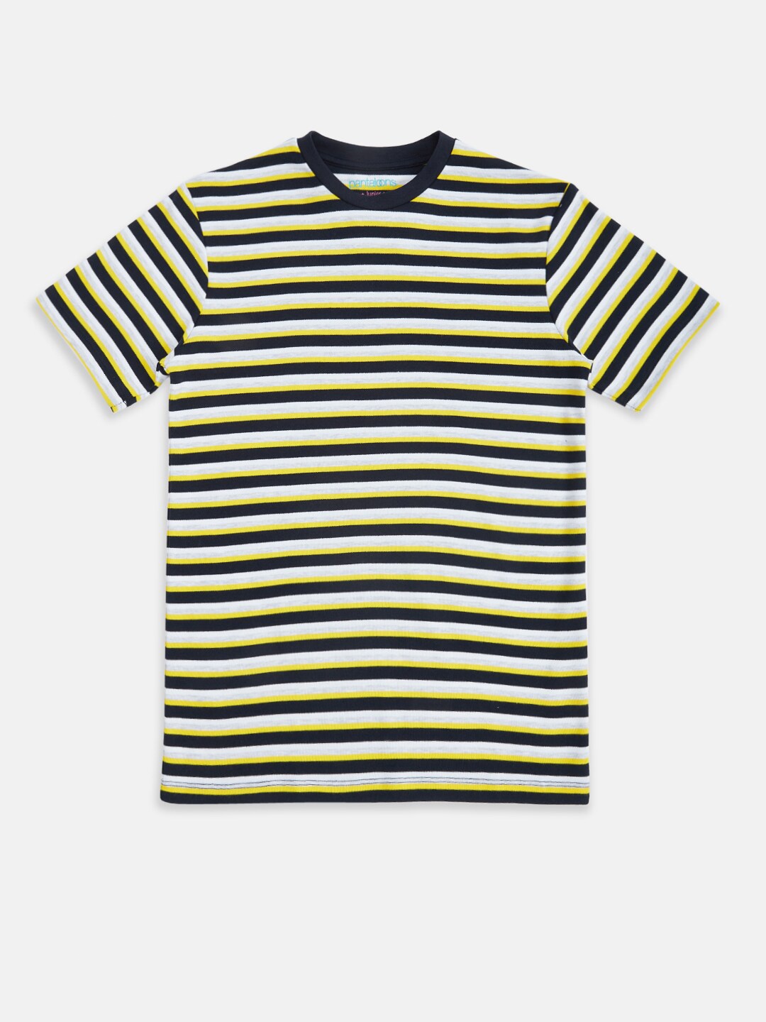 Pantaloons Junior Boys Yellow & Black Striped T-shirt