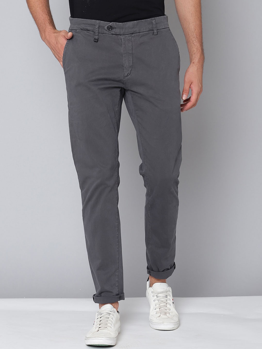 Antony Morato Men Grey Slim Fit Trousers