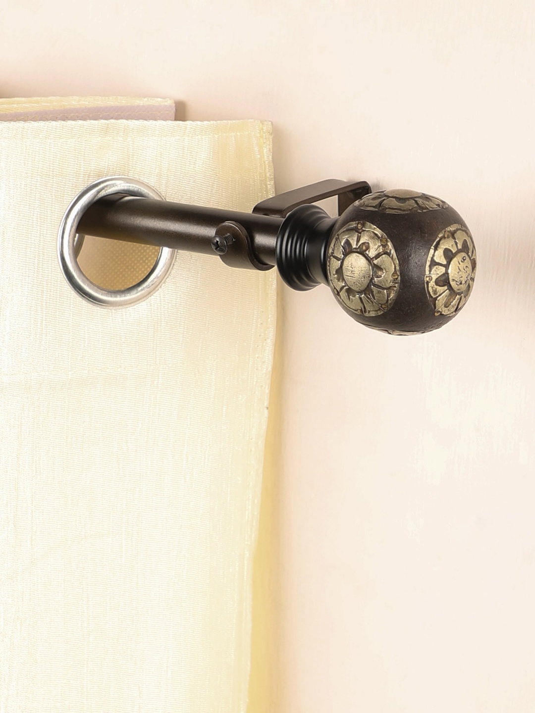 The Decor Mart Bronze-Toned & Gold-toned Extendable Curtain Rod with Finial