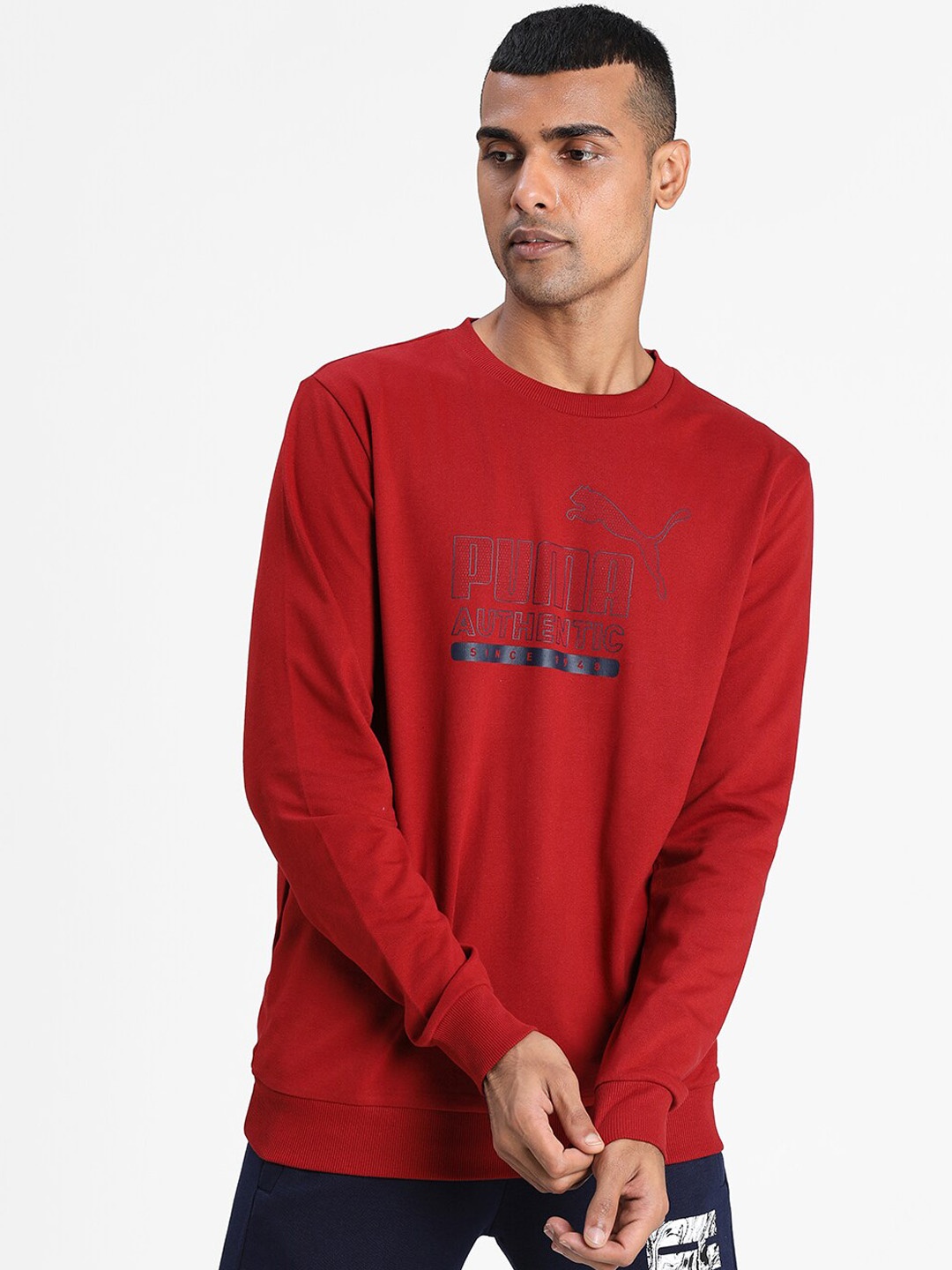 Puma Men Red Printed Sweatshirt