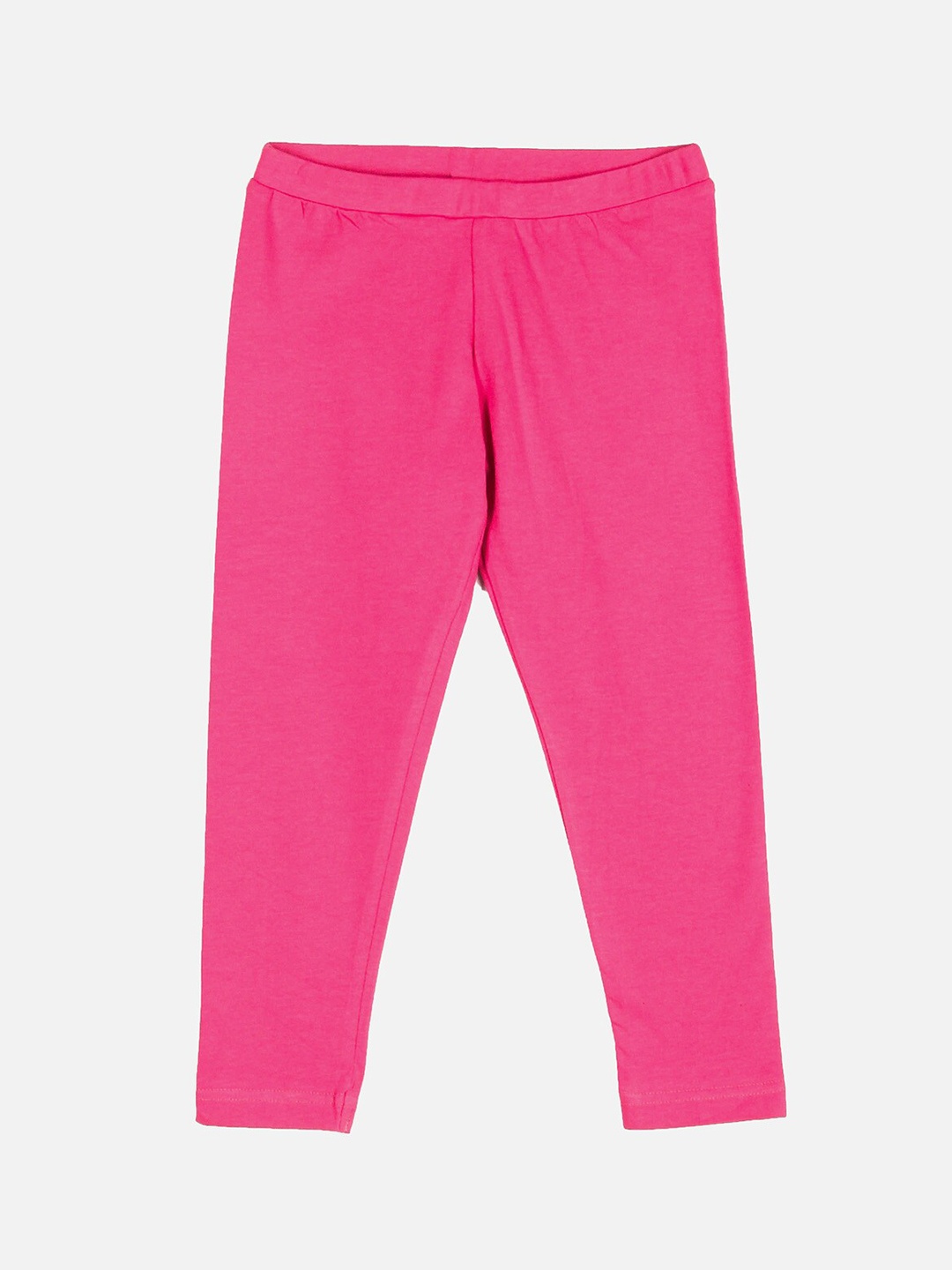 Peppermint Girls Pink Solid Ankle-Length Leggings