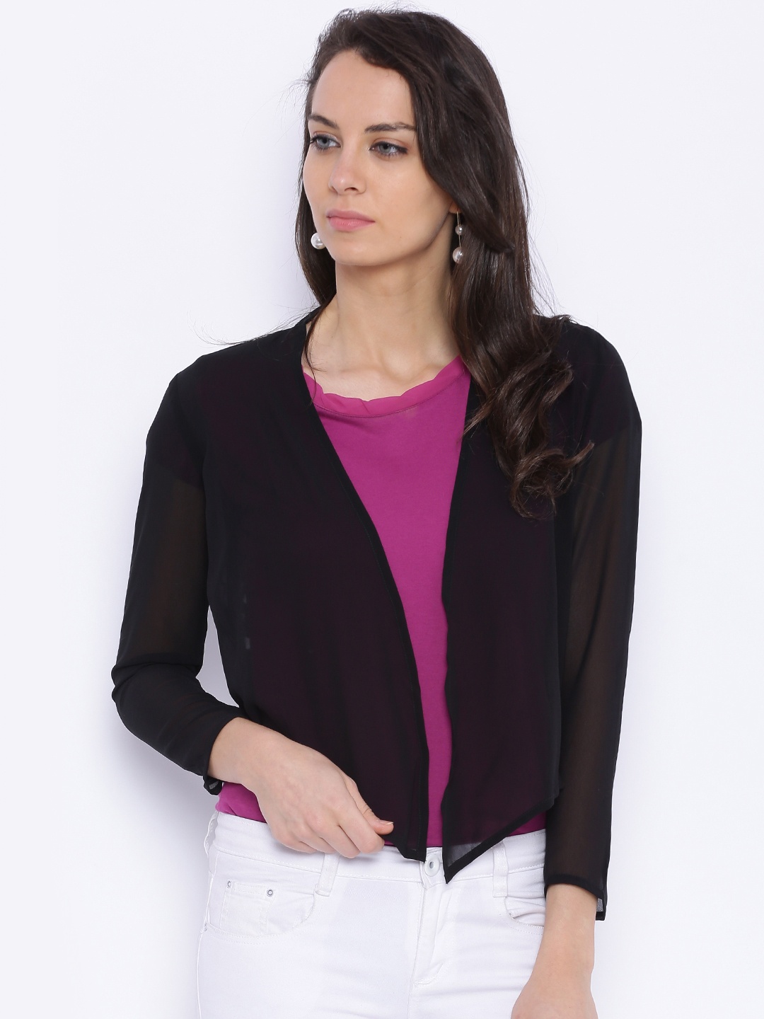 black woolen shrug