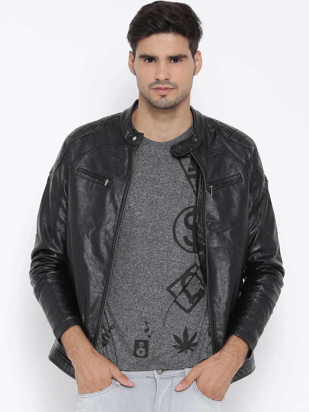 myntra leather jackets